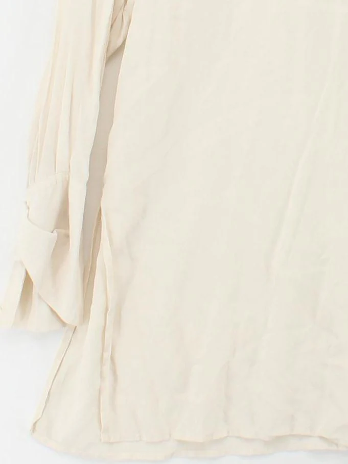Jigsaw Women's Shirt M Cream 100% Silk Long Sleeve Collared Basic - Image 4