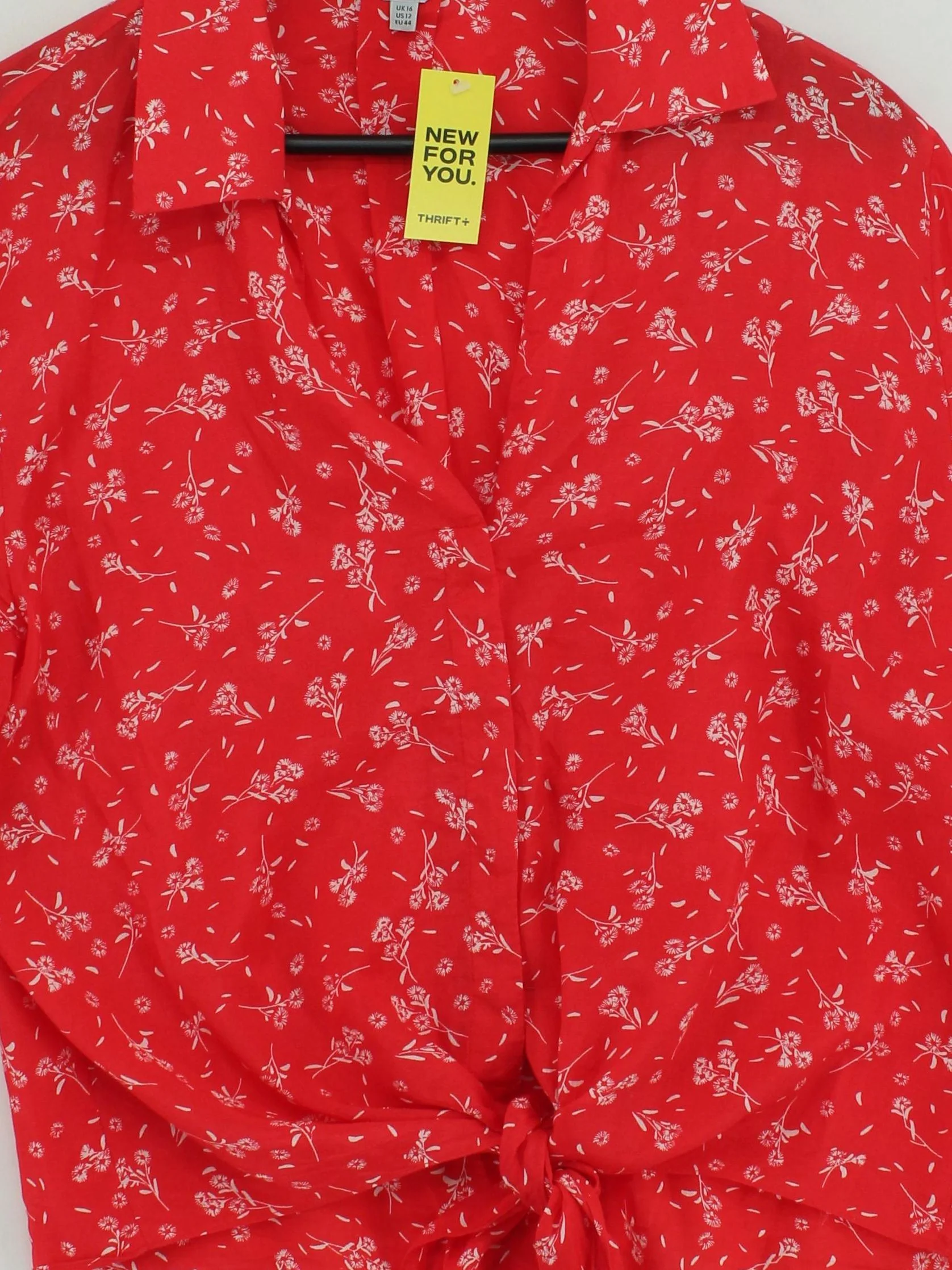 Jigsaw Women's Shirt UK 16 Red Viscose with Cotton Basic - Image 3