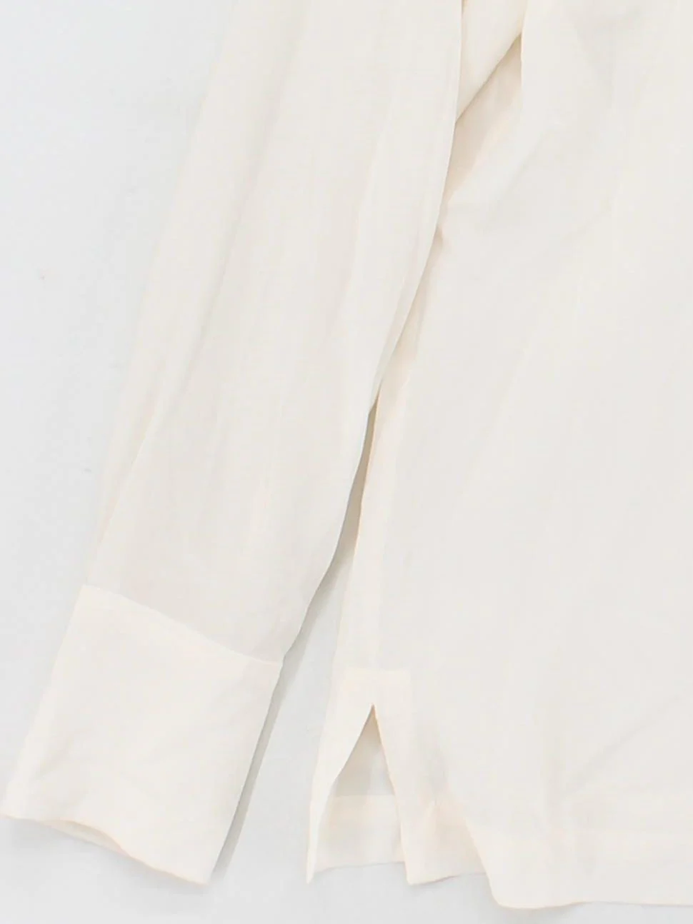 Jigsaw Women's Shirt UK 8 Cream 100% Silk Long Sleeve Collared Basic - Image 4