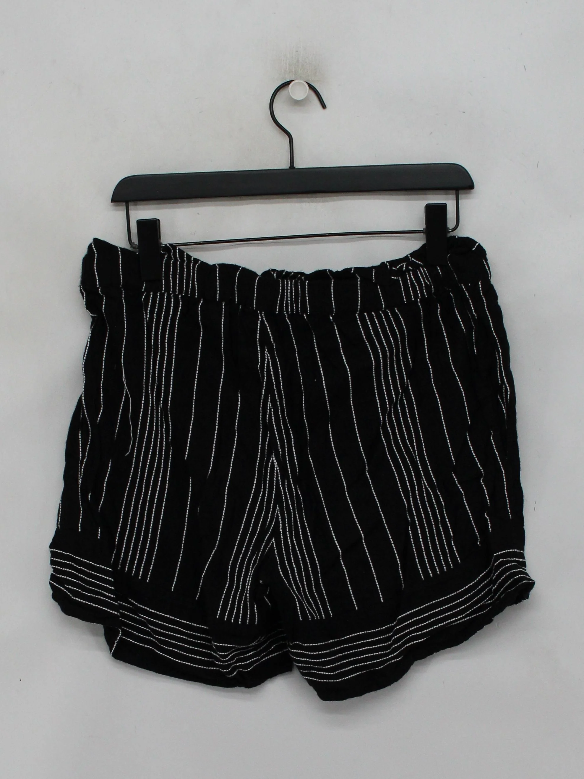 Jigsaw Women's Shorts L Black Striped Cotton with Viscose Paperbag - Image 2