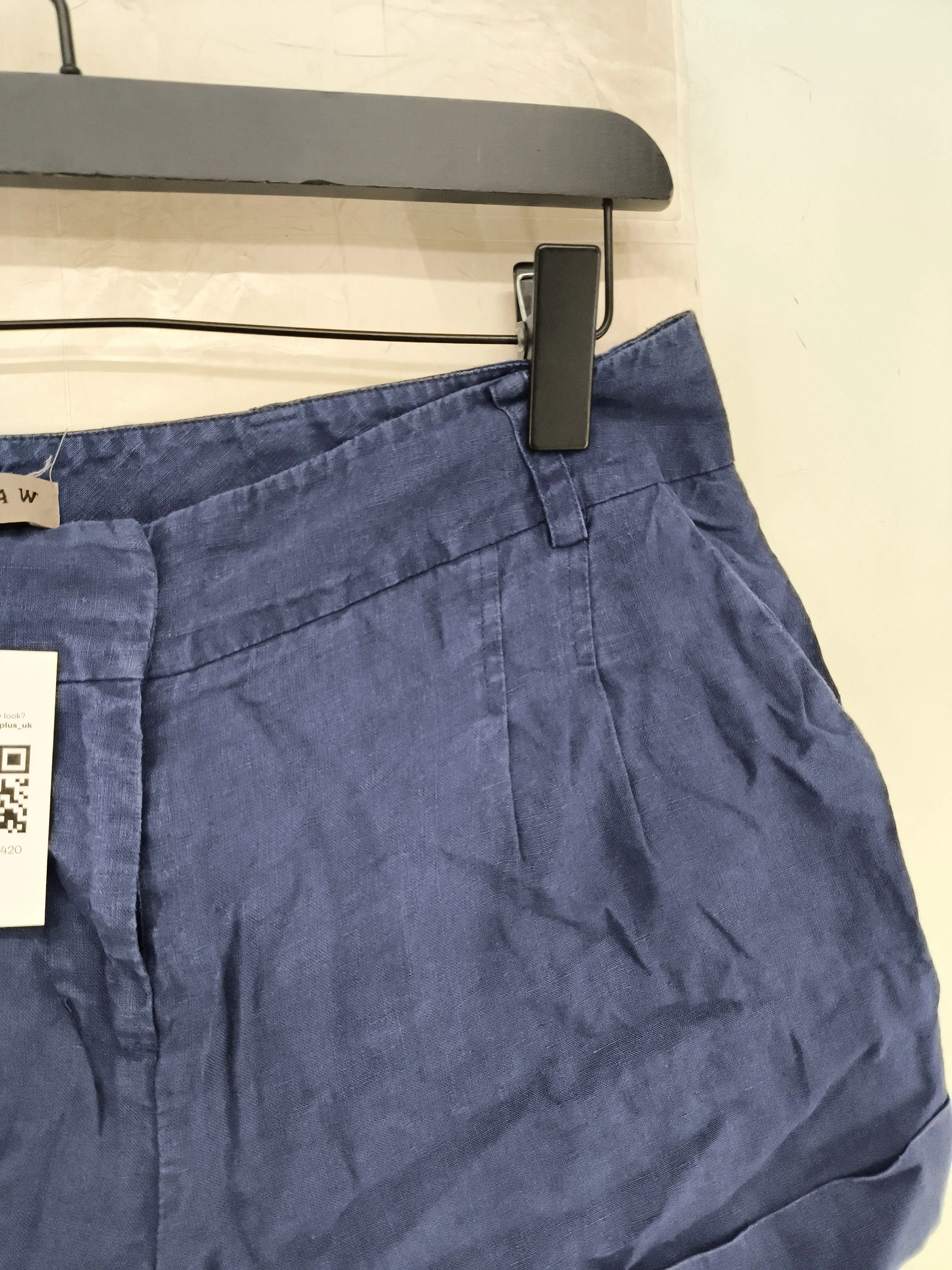 Jigsaw Women's Shorts UK 10 Blue Linen with Cotton Cut-Off - Image 5