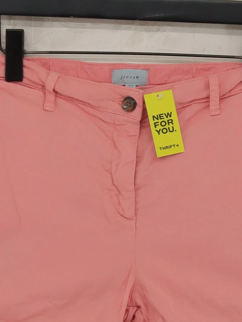 Jigsaw Women's Shorts UK 16 Pink Cotton with Elastane Mom - Image 3
