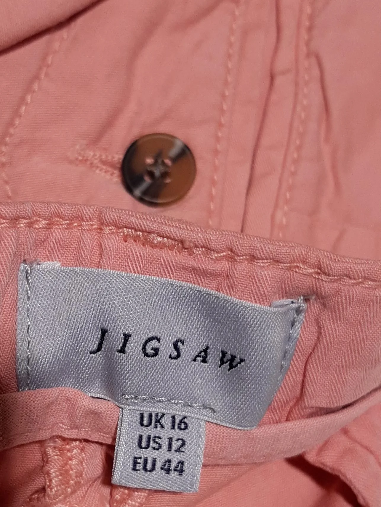 Jigsaw Women's Shorts UK 16 Pink Cotton with Elastane Mom - Image 5