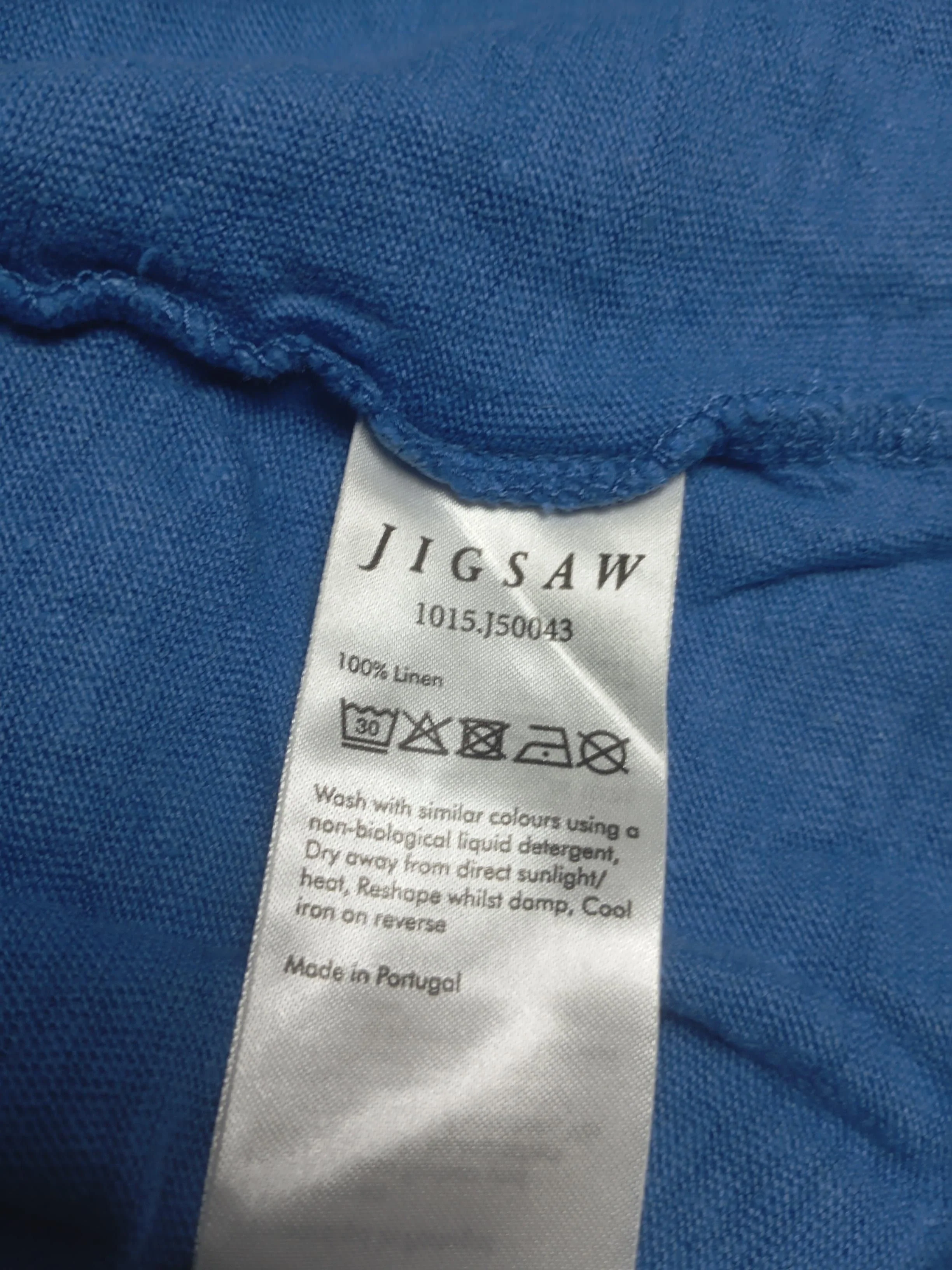 Jigsaw Women's T-Shirt L Blue 100% Linen Sleeveless V-Neck Basic - Image 6