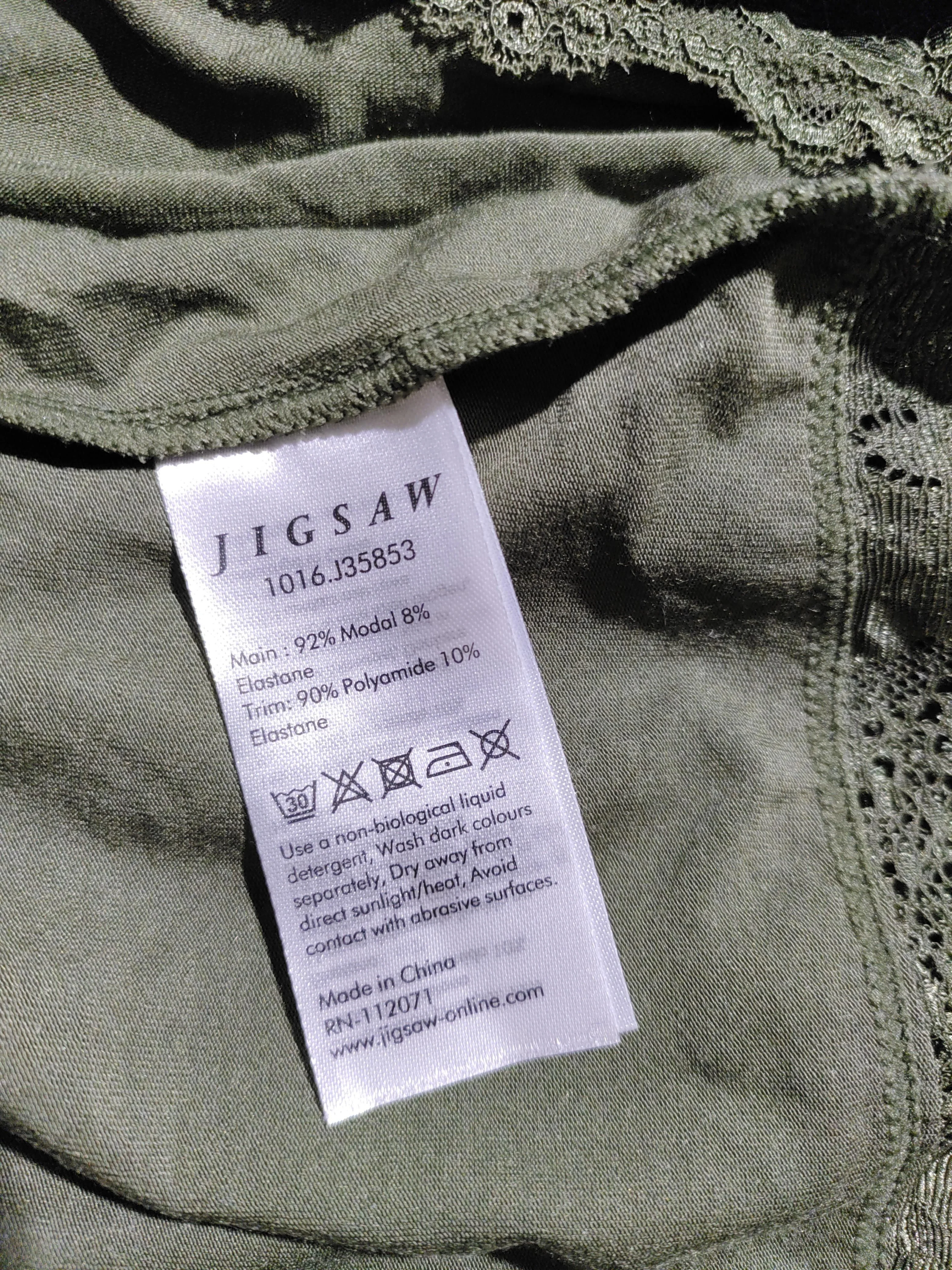 Jigsaw Women's T-Shirt M Green Lyocell Modal with Elastane, Polyamide Camisole - Image 6