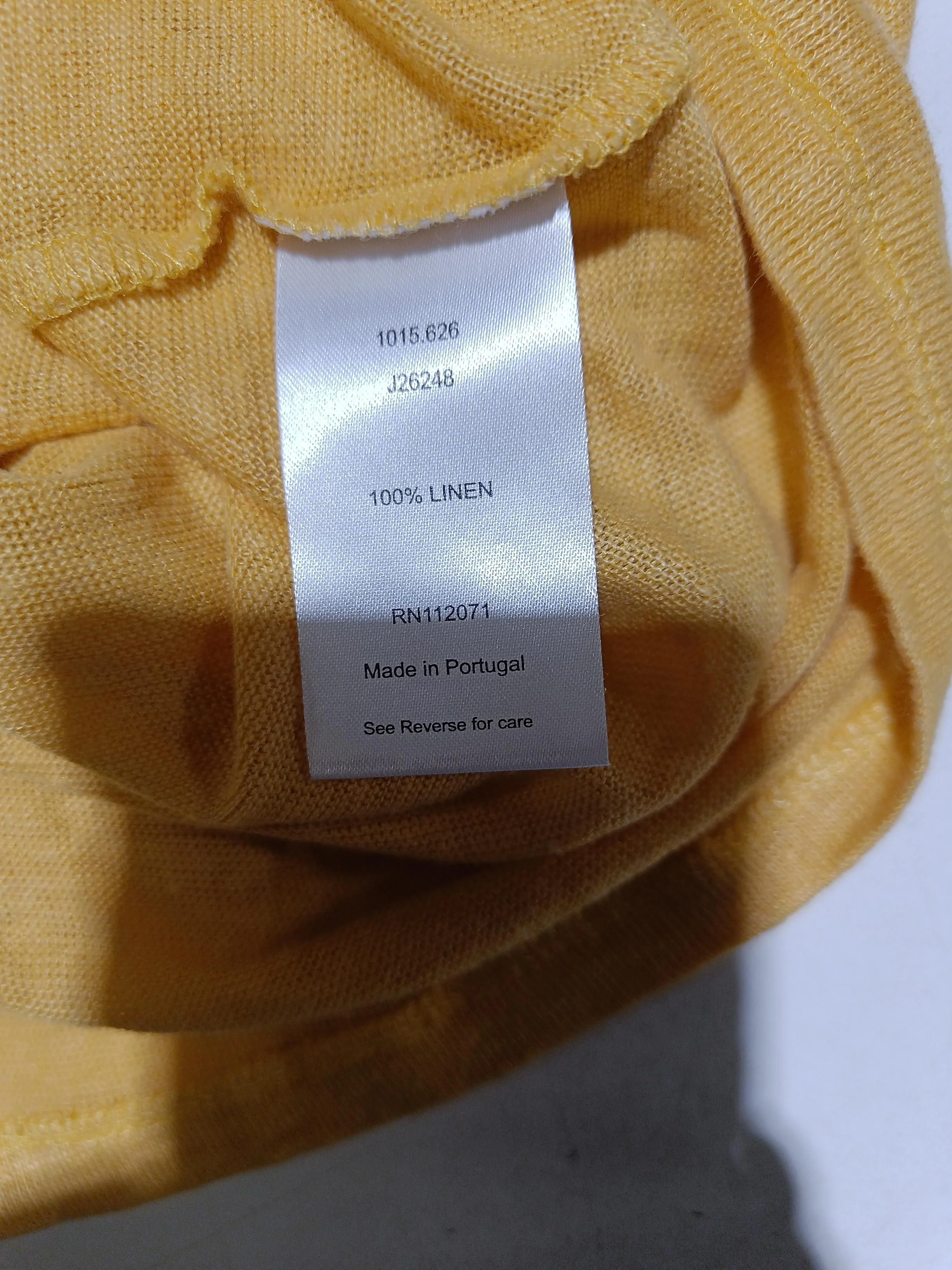 Jigsaw Women's T-Shirt M Yellow 100% Linen Short Sleeve V-Neck Basic - Image 6