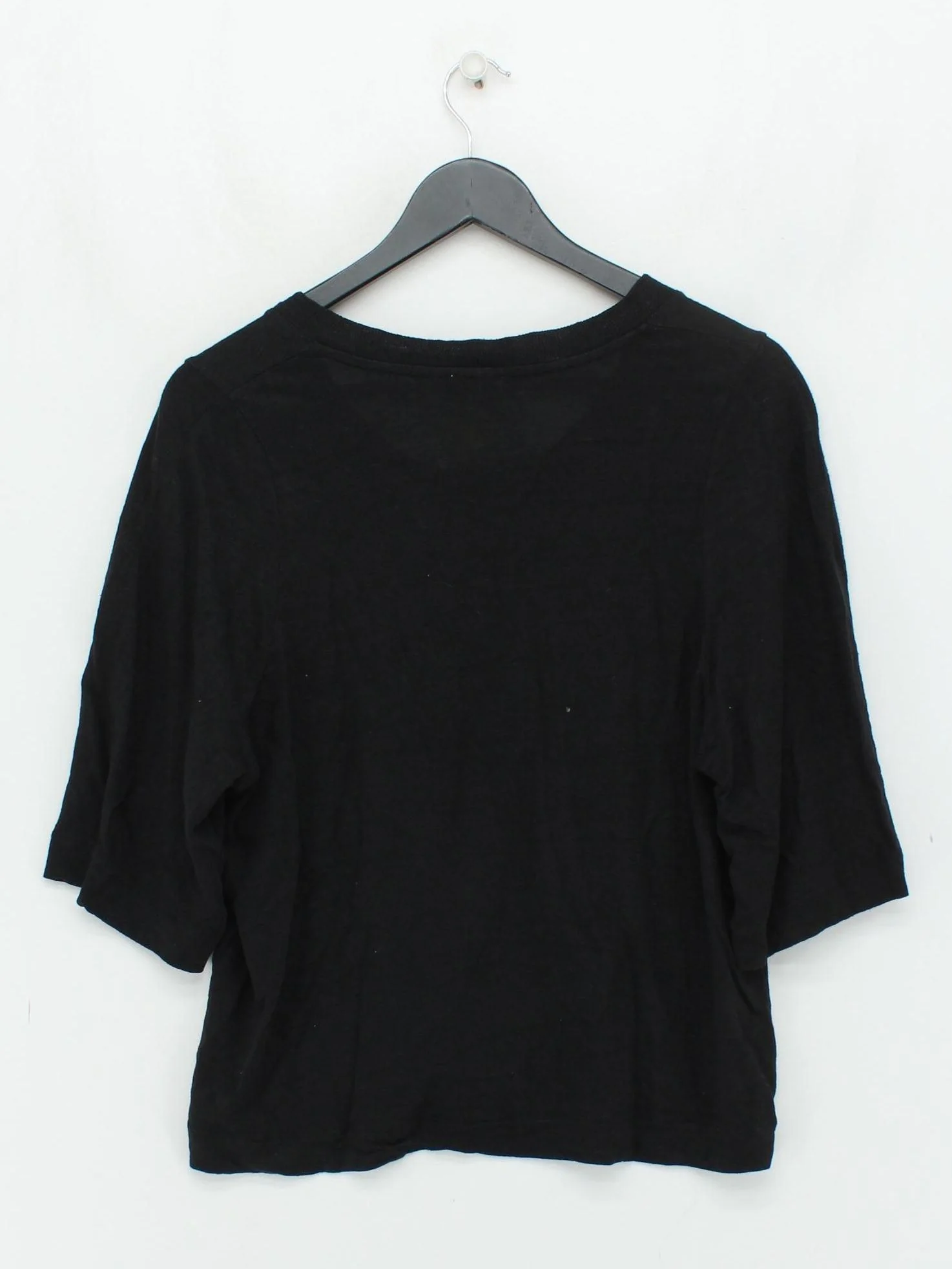 Jigsaw Women's T-Shirt S Black 100% Linen Short Sleeve Round Neck Basic - Image 2