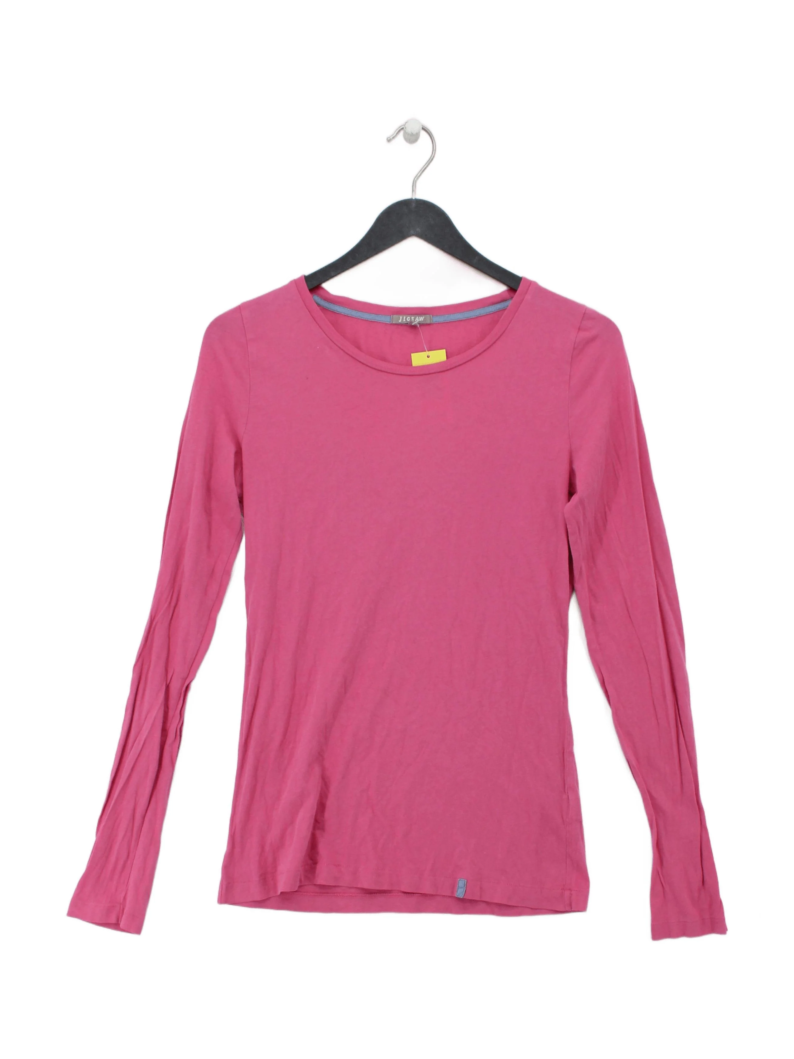 Jigsaw Women's T-Shirt S Pink 100% Cotton Short Sleeve Round Neck Basic