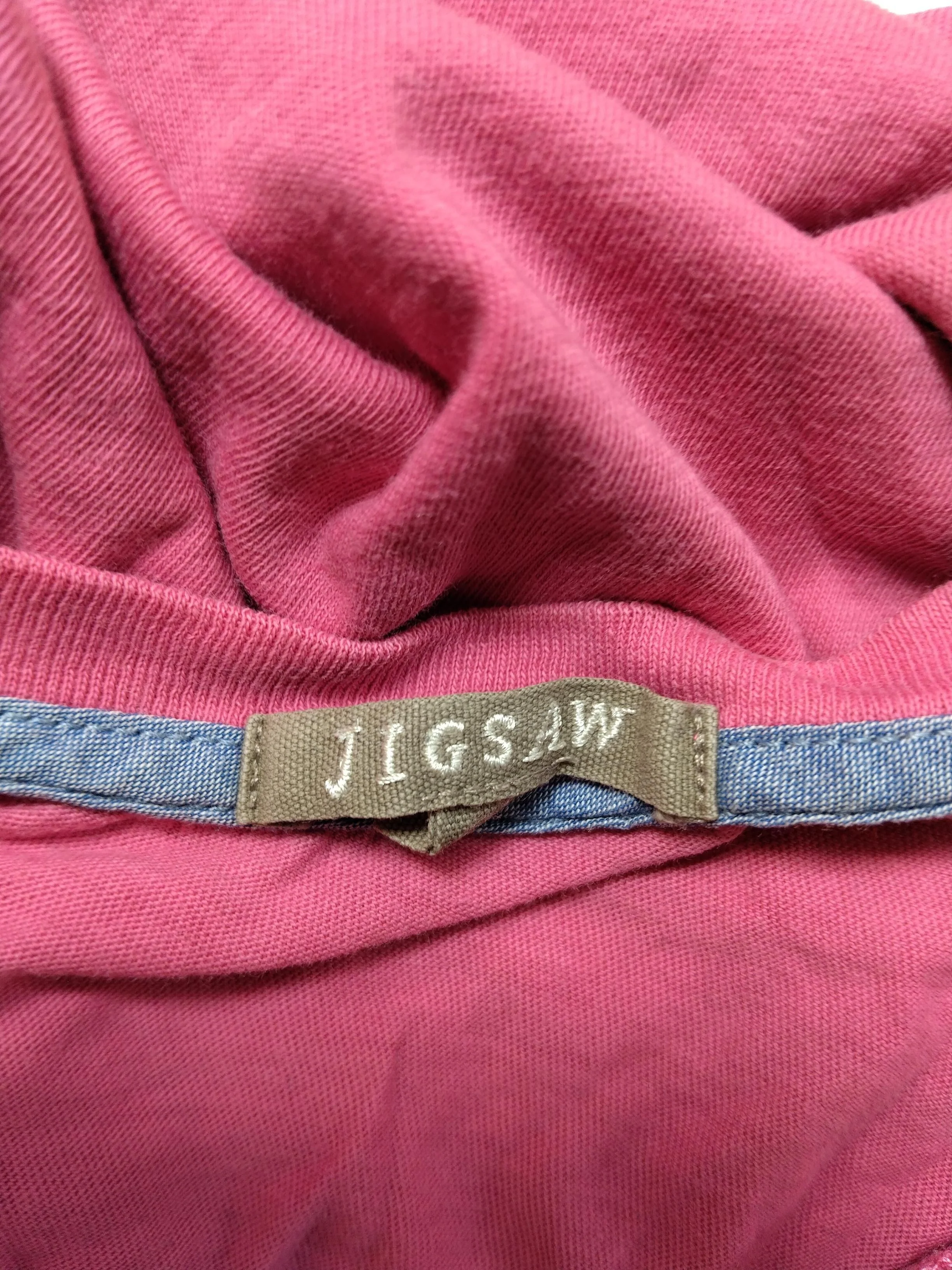 Jigsaw Women's T-Shirt S Pink 100% Cotton Short Sleeve Round Neck Basic - Image 5