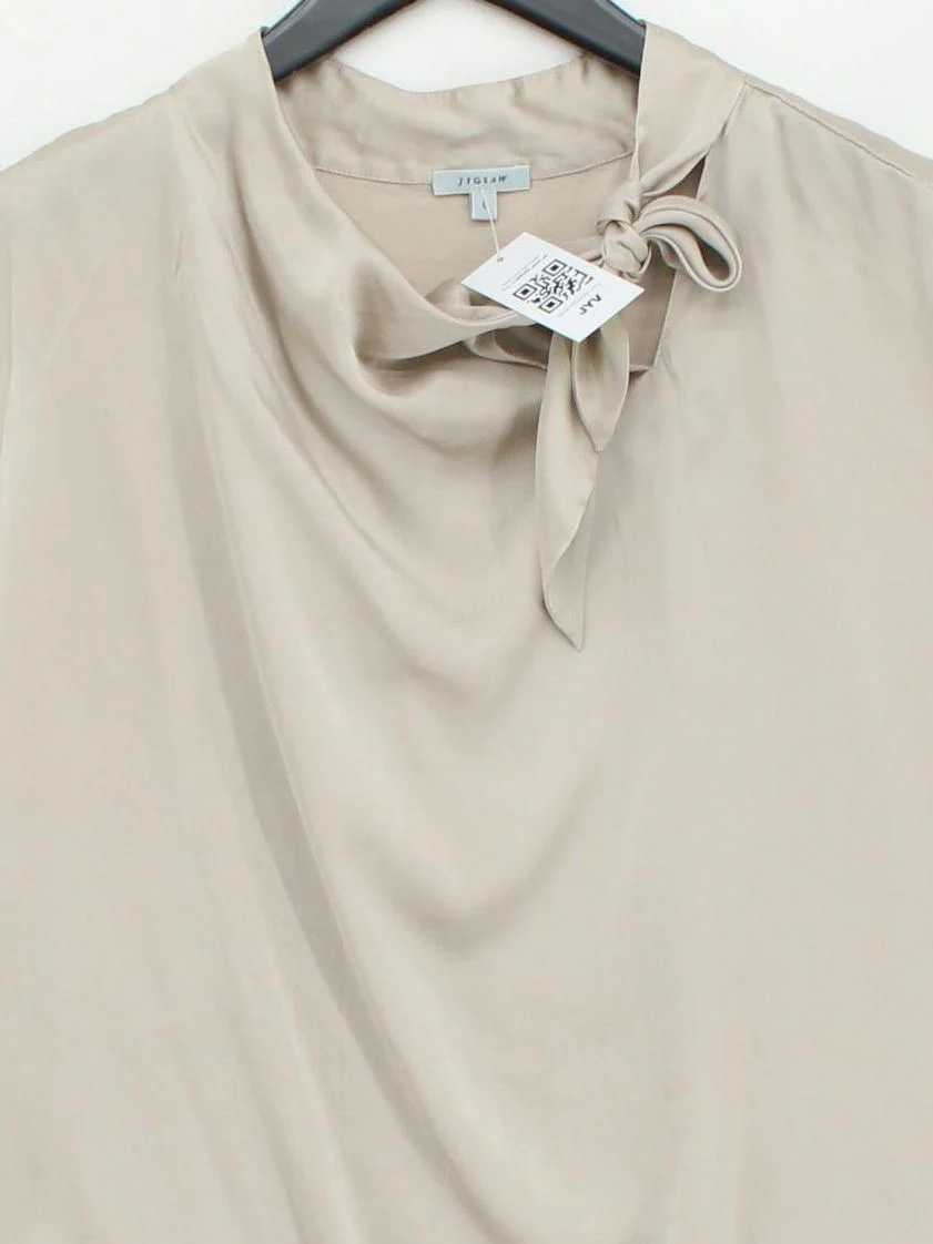 Jigsaw Women's Top L Cream Silk with Cotton, Lyocell Modal Basic - Image 3