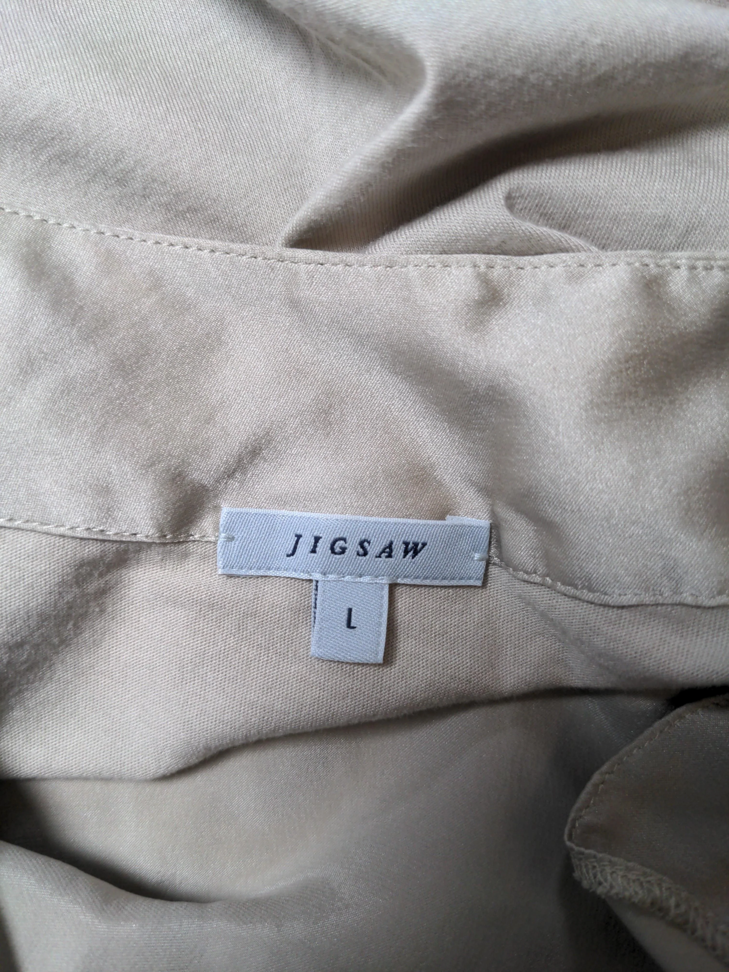 Jigsaw Women's Top L Cream Silk with Cotton, Lyocell Modal Basic - Image 5