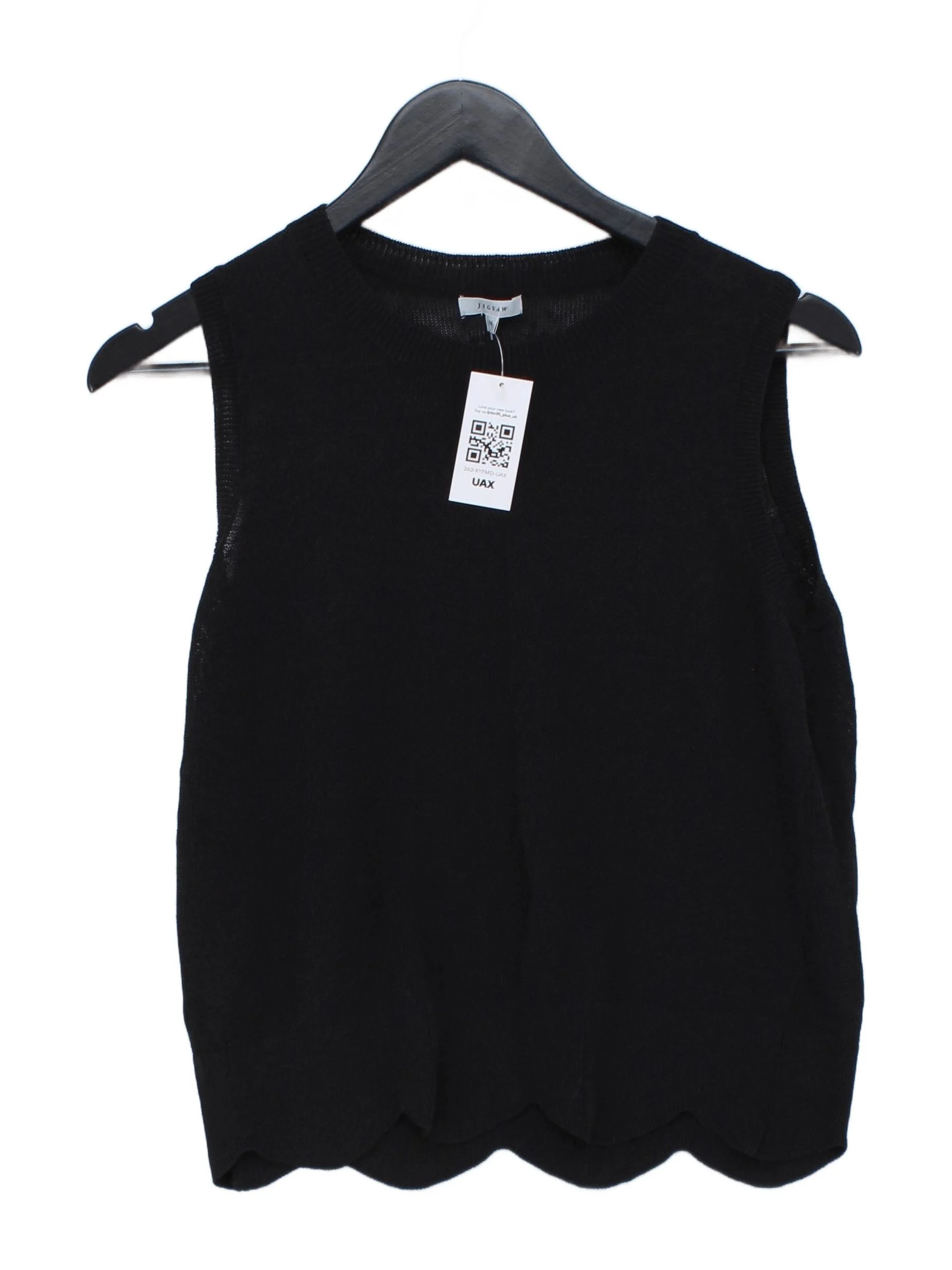 Jigsaw Women's Top M Black Polyamide with Cotton, Linen Basic