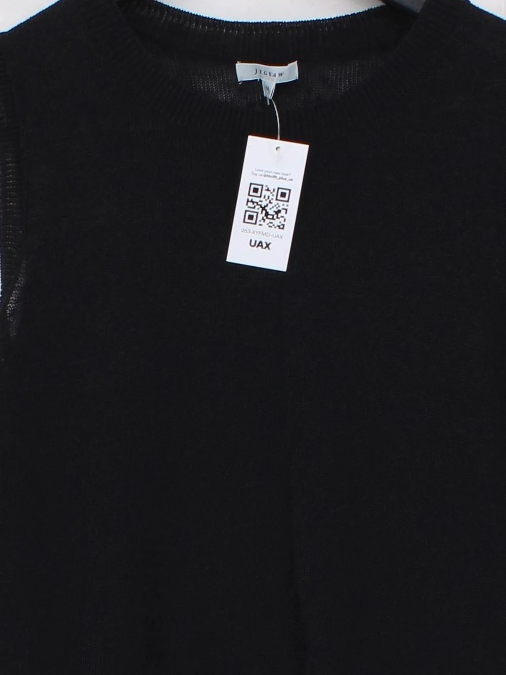 Jigsaw Women's Top M Black Polyamide with Cotton, Linen Basic - Image 3