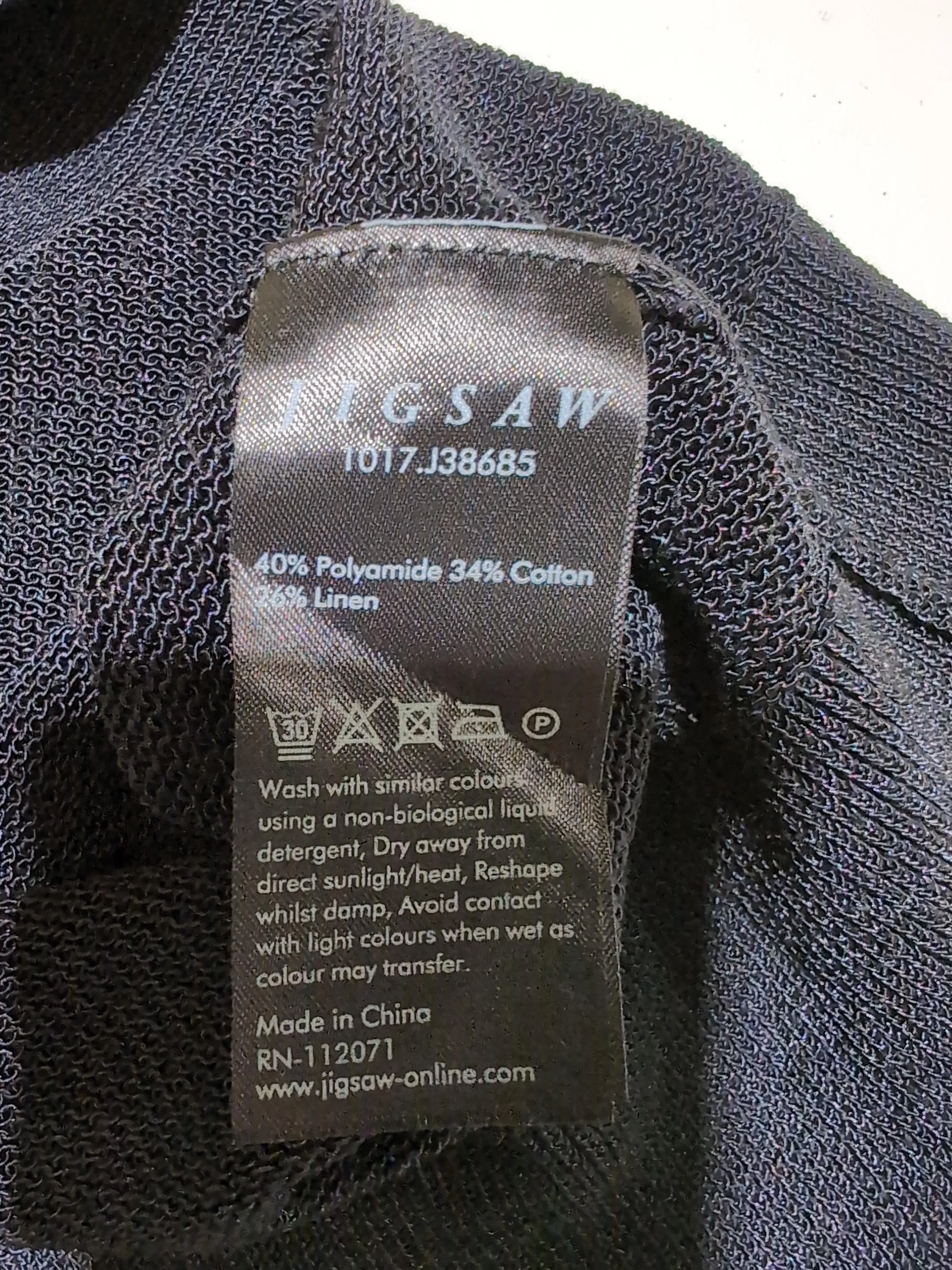 Jigsaw Women's Top M Black Polyamide with Cotton, Linen Basic - Image 6