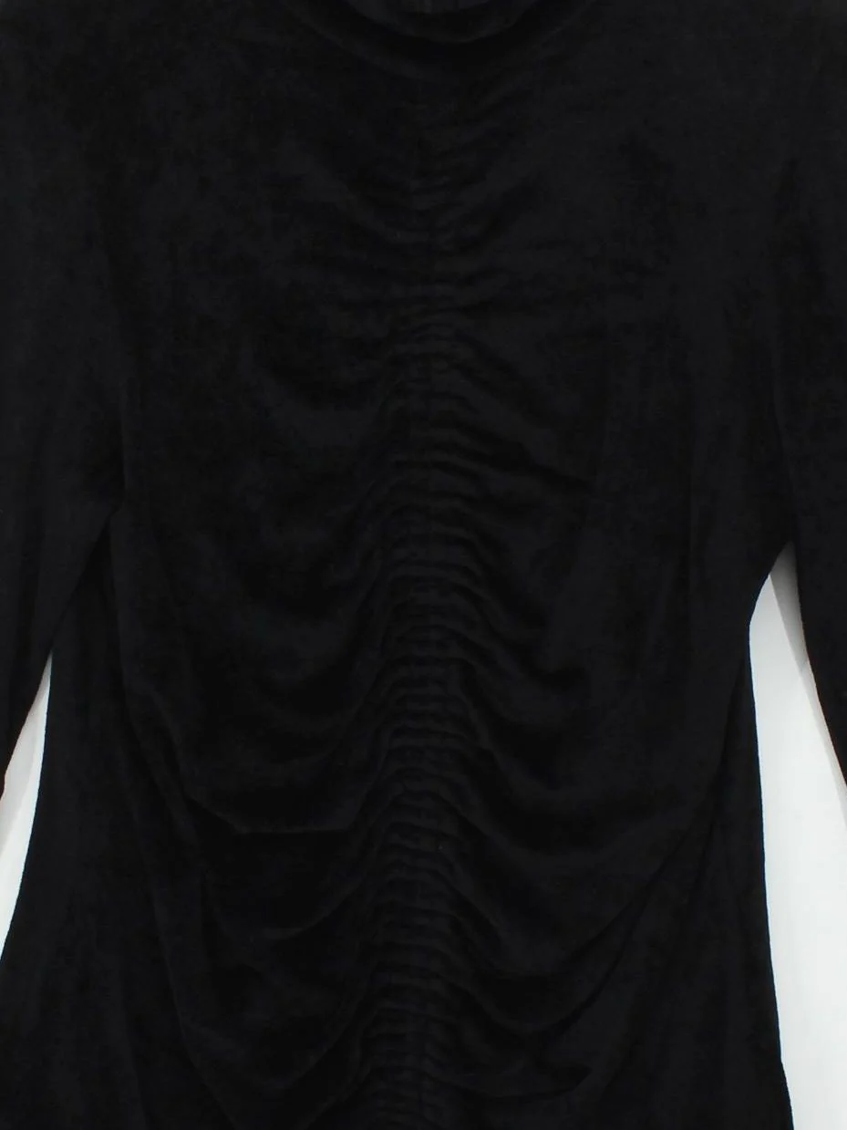 Jigsaw Women's Top M Black Viscose with Cotton Long Sleeve High Neck Basic - Image 3