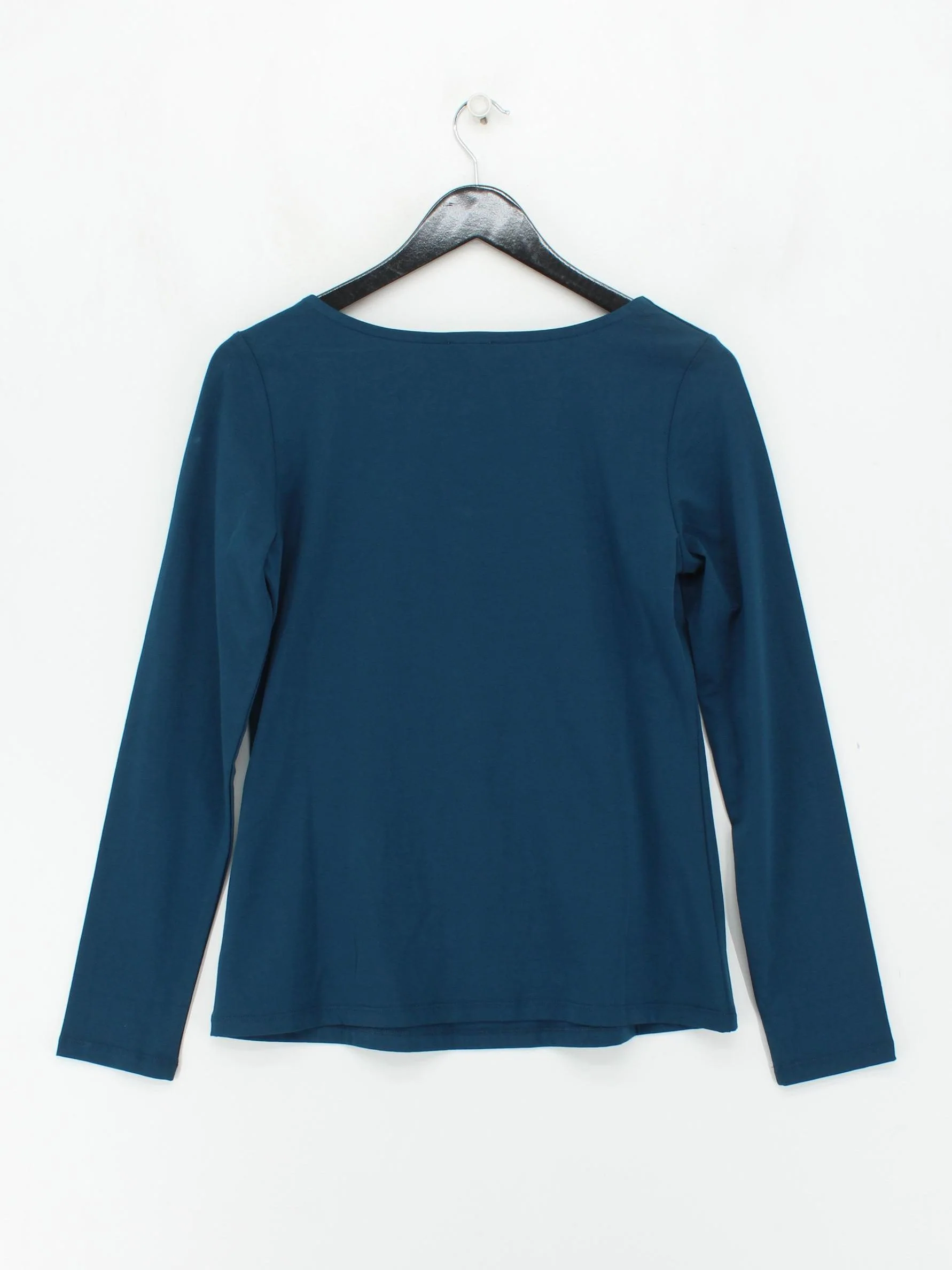 Jigsaw Women's Top M Blue Cotton with Elastane Long Sleeve Round Neck Basic - Image 2