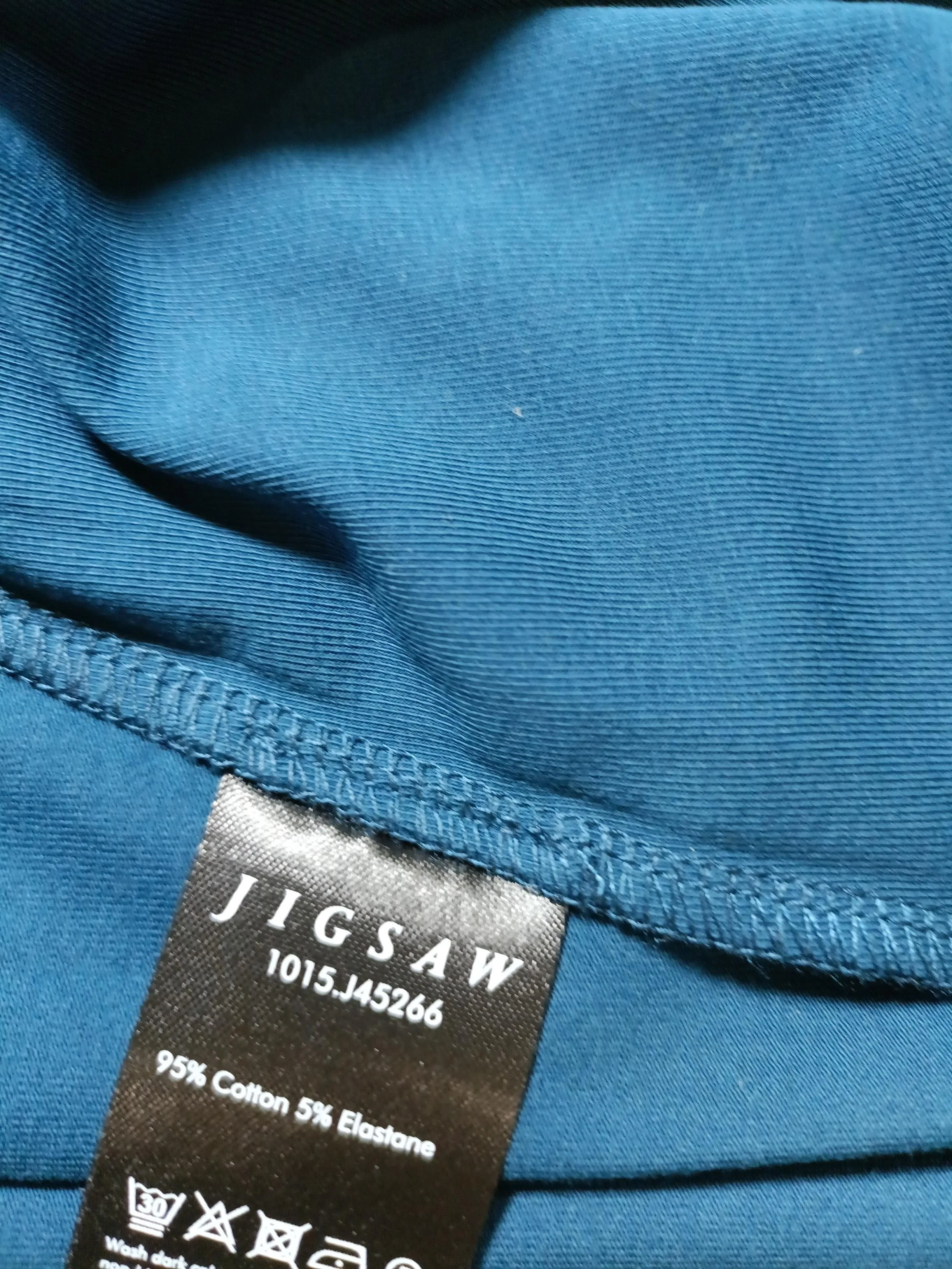 Jigsaw Women's Top M Blue Cotton with Elastane Long Sleeve Round Neck Basic - Image 5