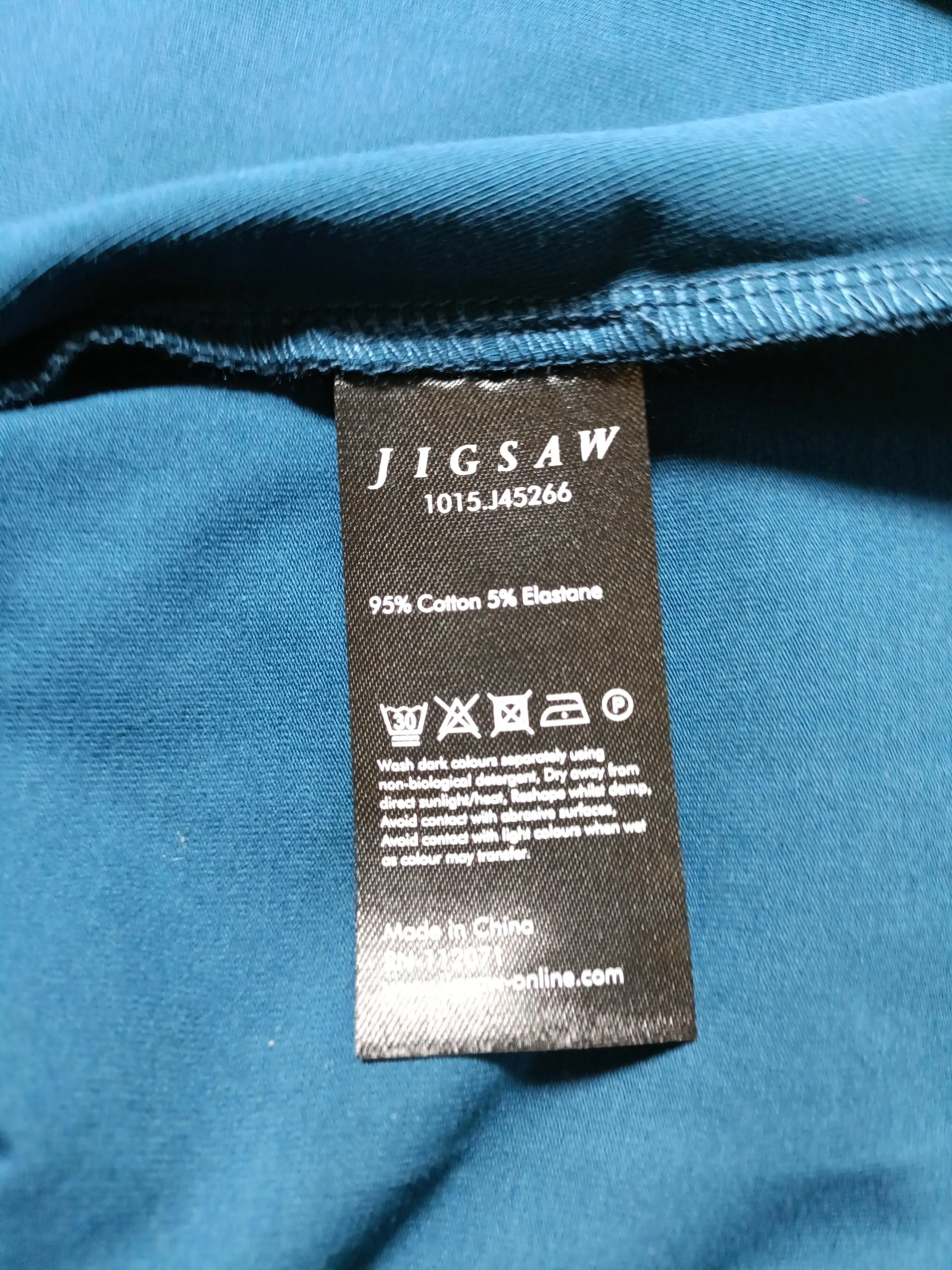 Jigsaw Women's Top M Blue Cotton with Elastane Long Sleeve Round Neck Basic - Image 6