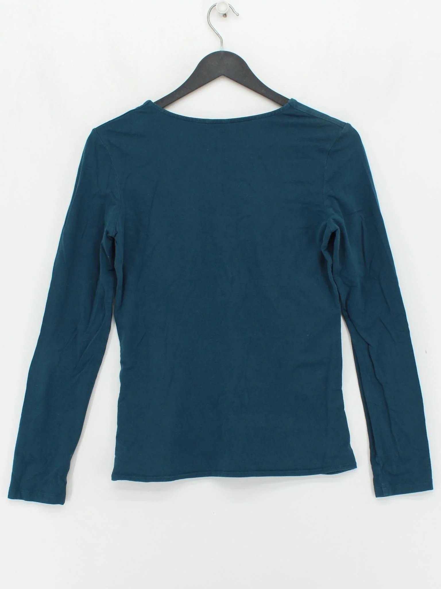 Jigsaw Women's Top M Green Cotton with Elastane Long Sleeve Round Neck Jersey - Image 2