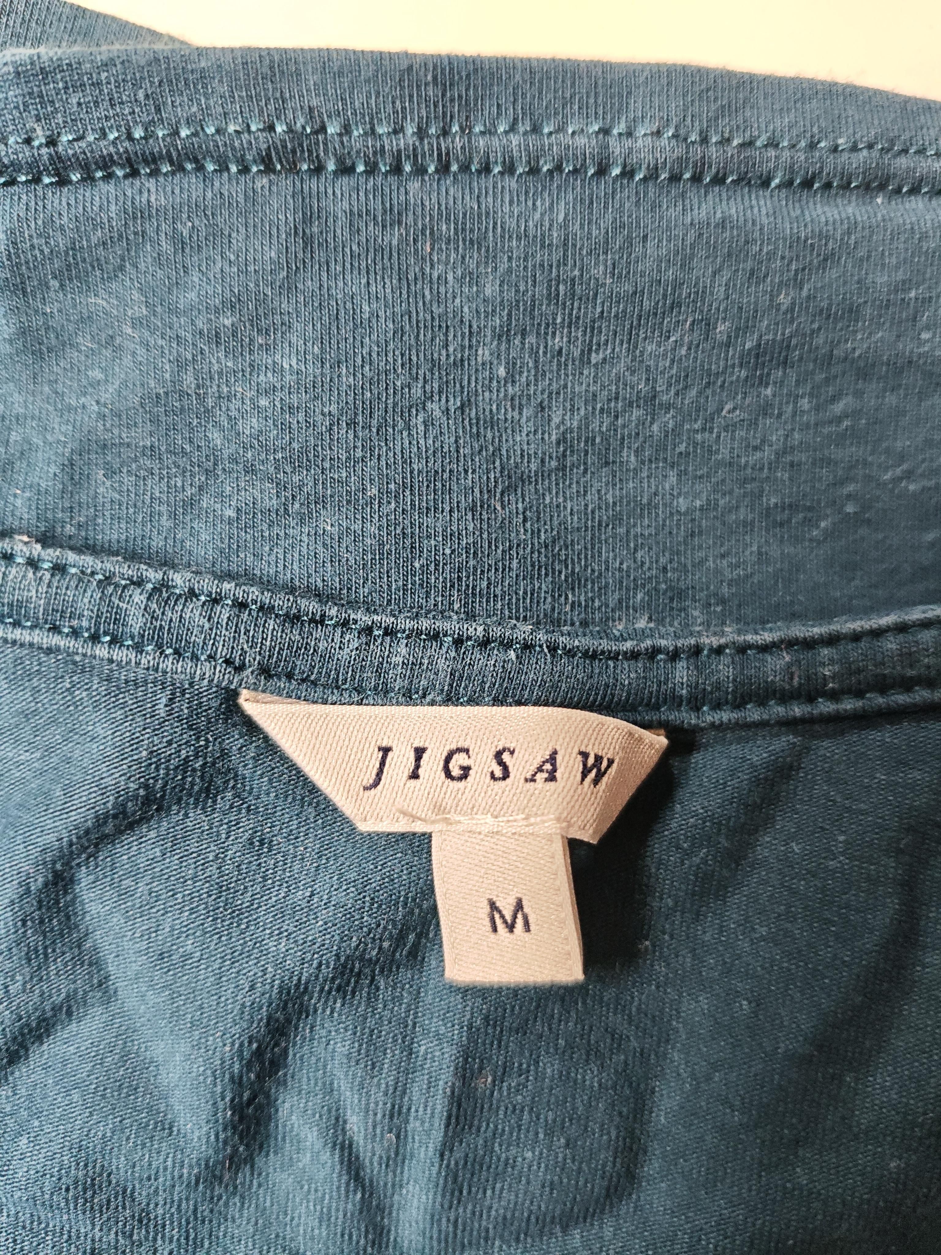 Jigsaw Women's Top M Green Cotton with Elastane Long Sleeve Round Neck Jersey - Image 5