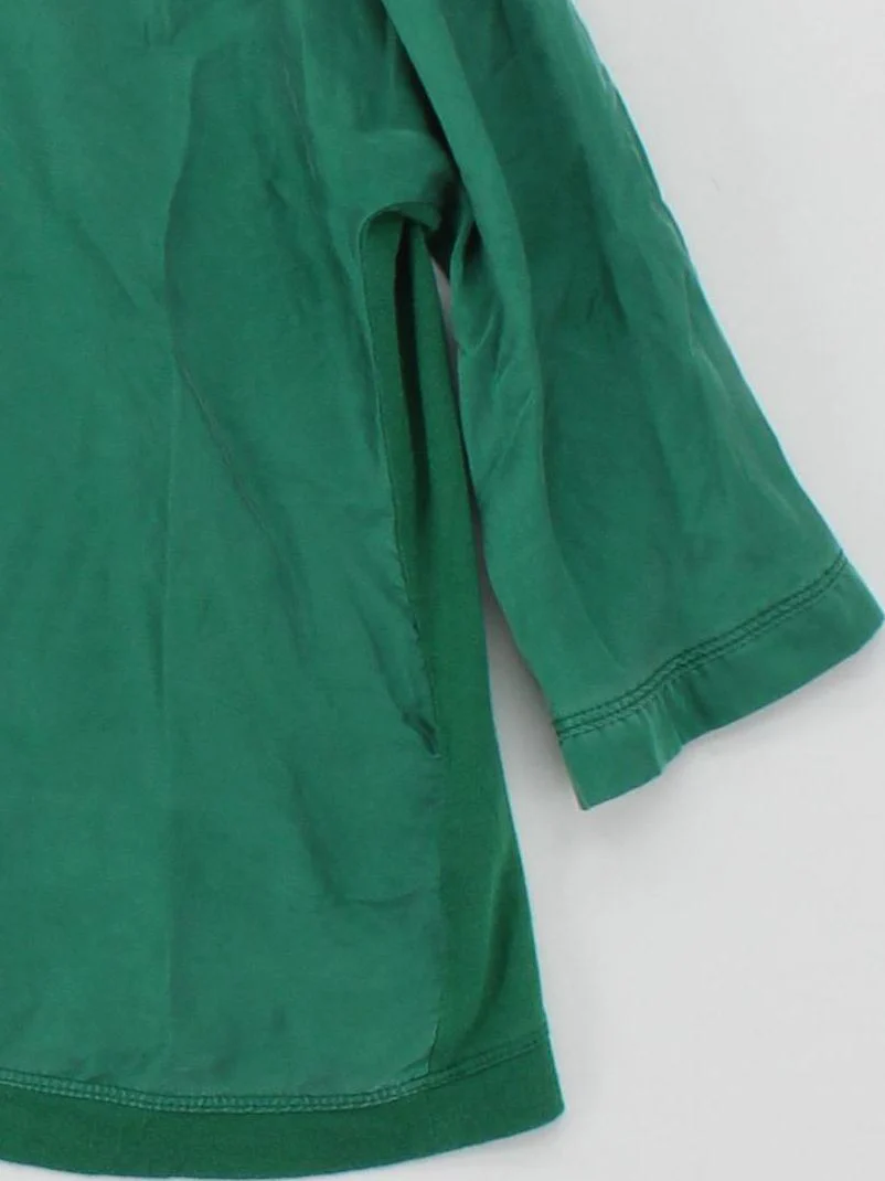 Jigsaw Women's Top M Green Silk with Cotton, Lyocell Modal Basic - Image 4