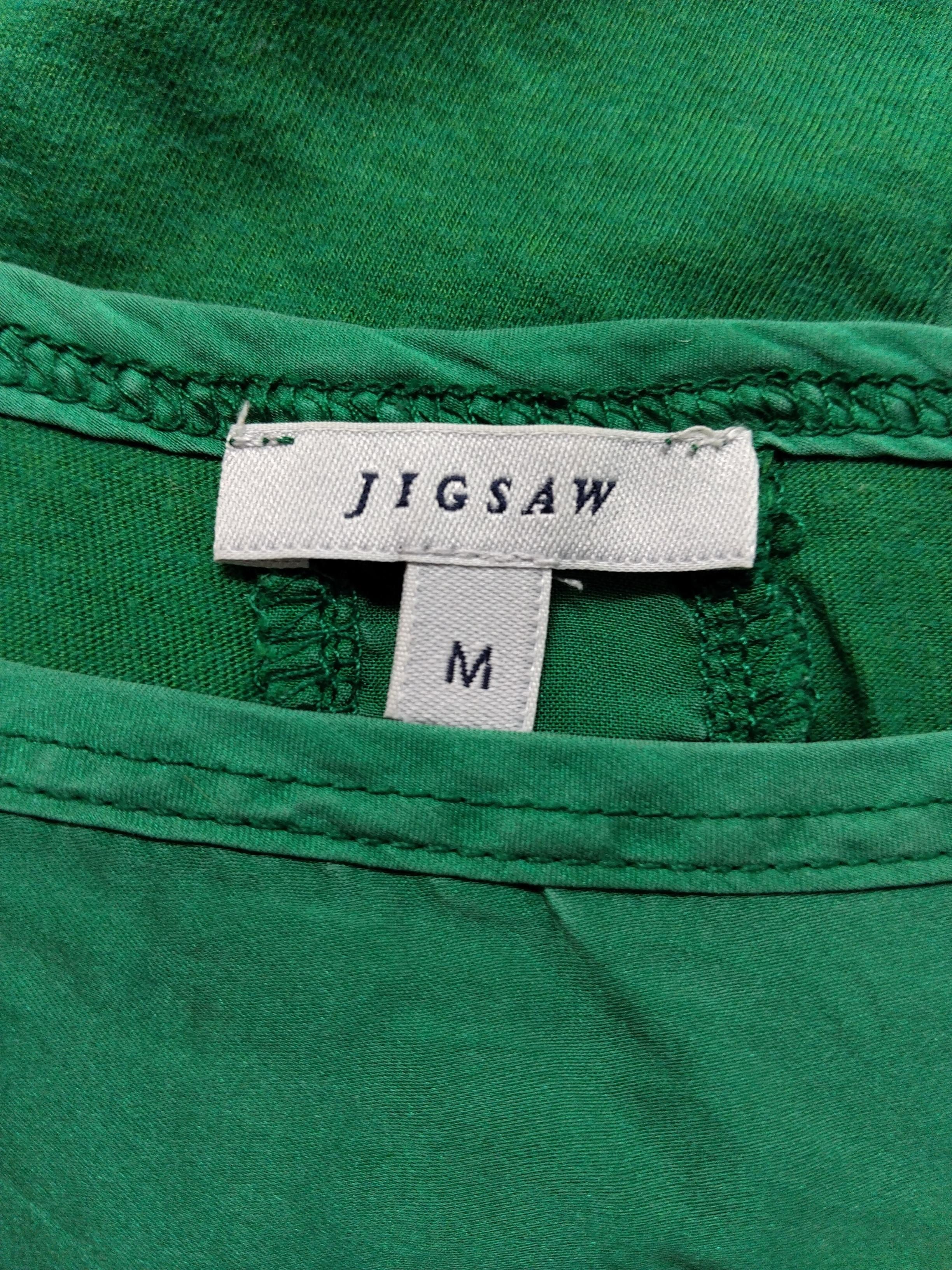 Jigsaw Women's Top M Green Silk with Cotton, Lyocell Modal Basic - Image 8