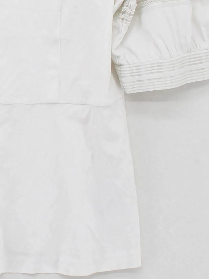 Jigsaw Women's Top M White Cotton with Polyester, Polyamide, Elastane Basic - Image 4