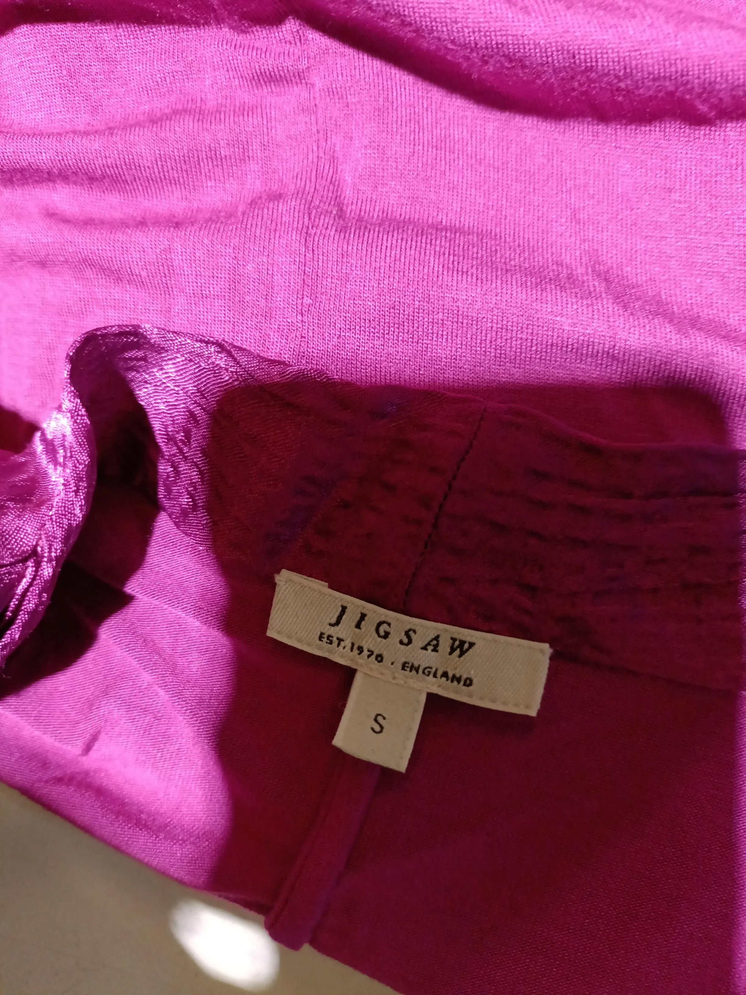 Jigsaw Women's Top S Pink Viscose with Elastane Long Sleeve Round Neck Basic - Image 5