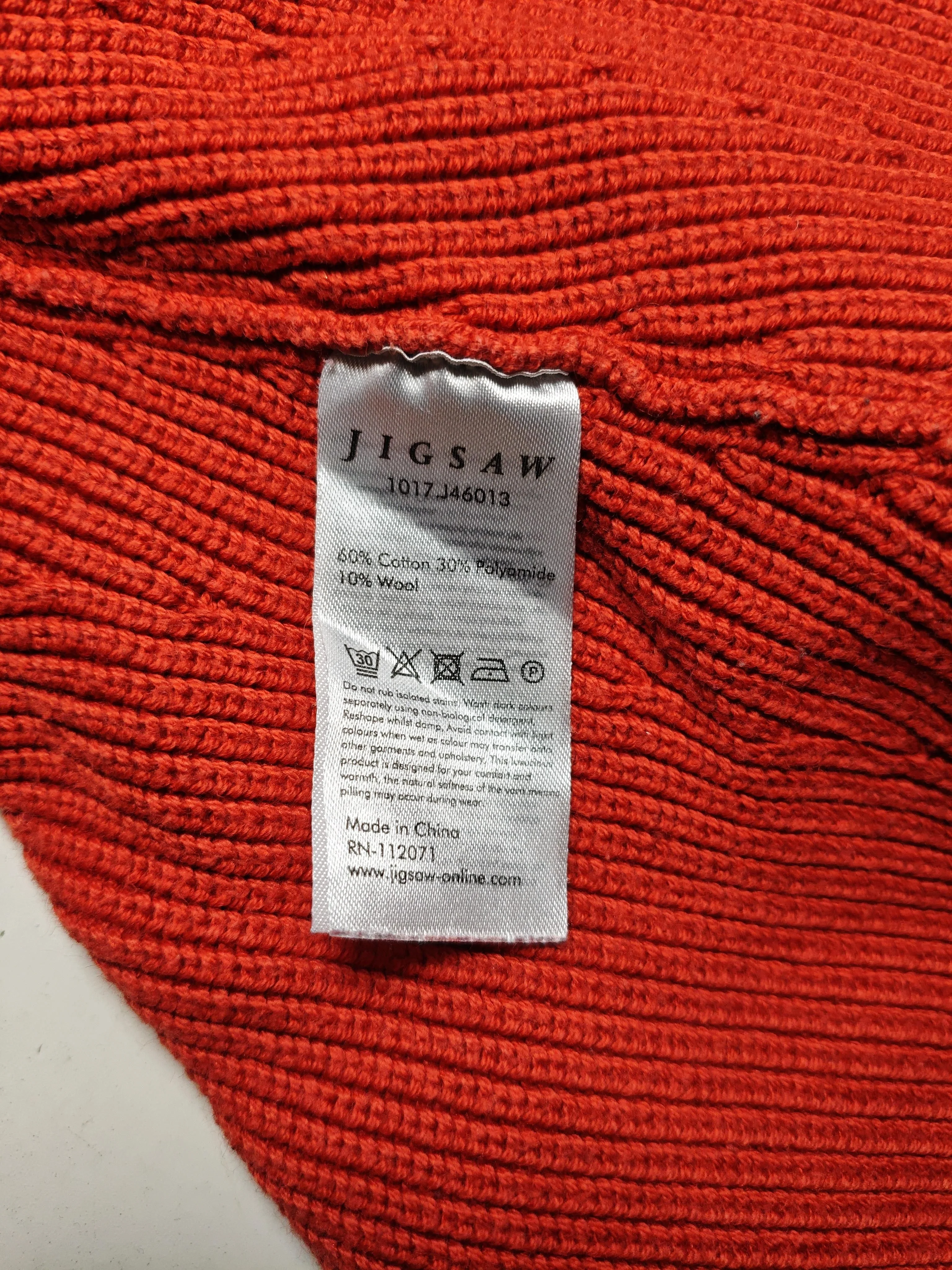 Jigsaw Women's Top S Red Wool with Polyamide Long Sleeve V-Neck Basic - Image 6