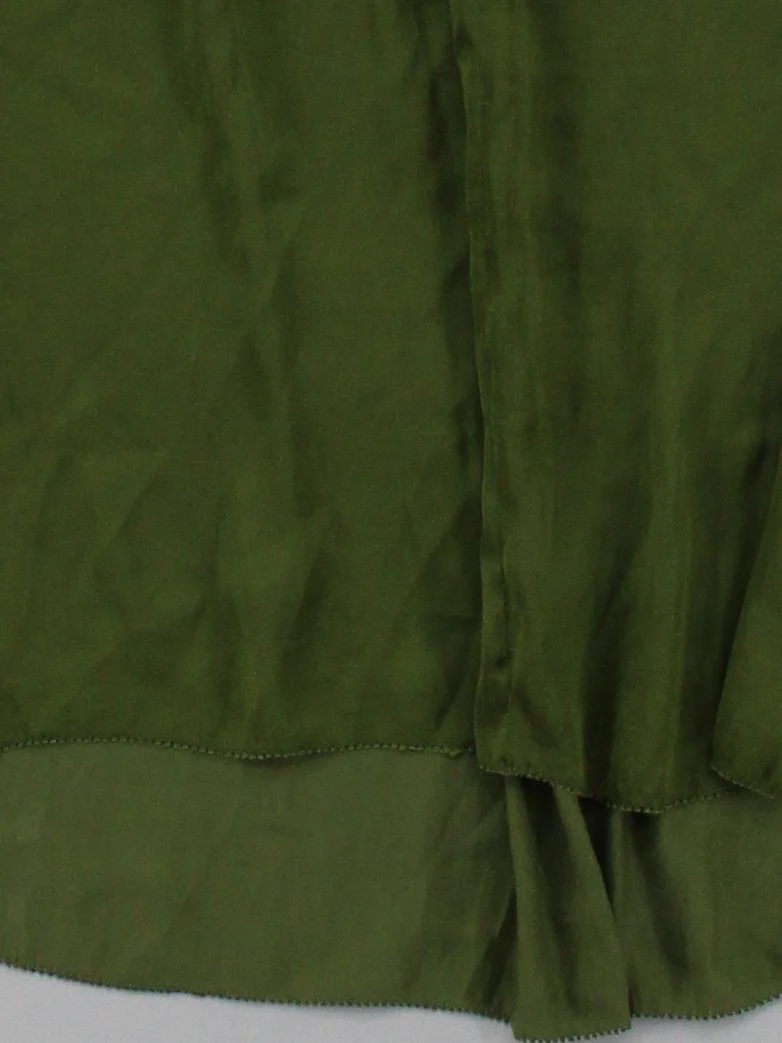 Jigsaw Women's Top UK 12 Green 100% Polyester Short Sleeve V-Neck Basic - Image 4