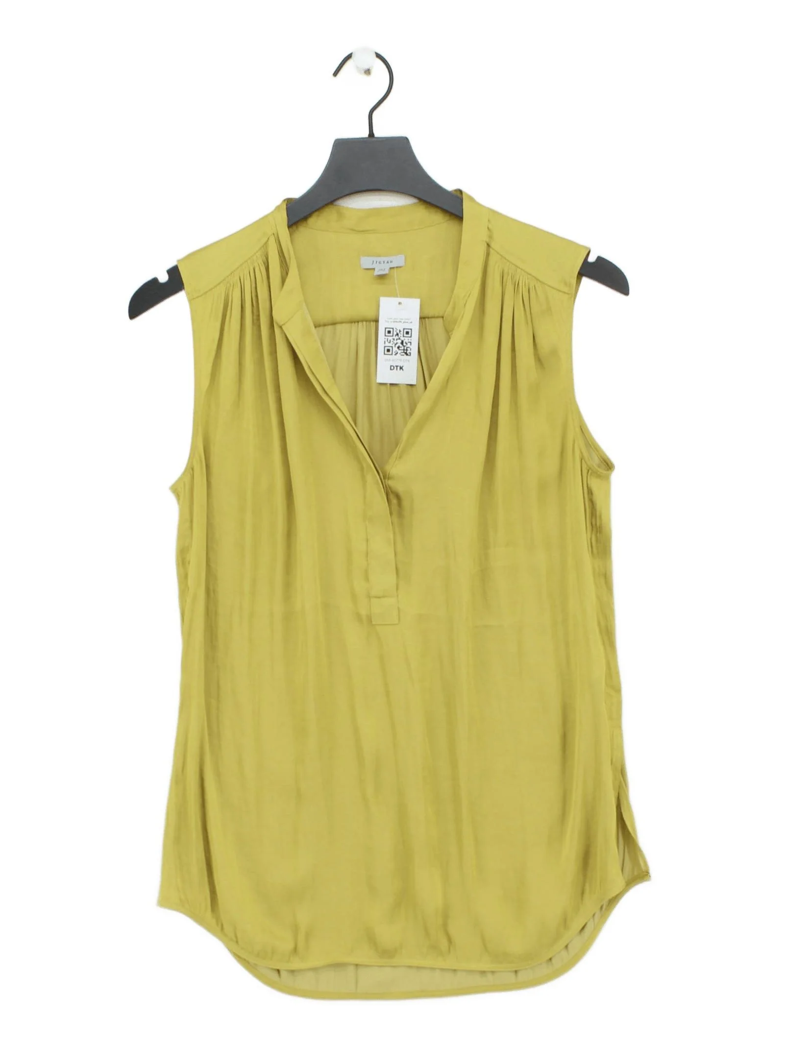 Jigsaw Women's Top UK 8 Green 100% Polyester Sleeveless V-Neck Basic