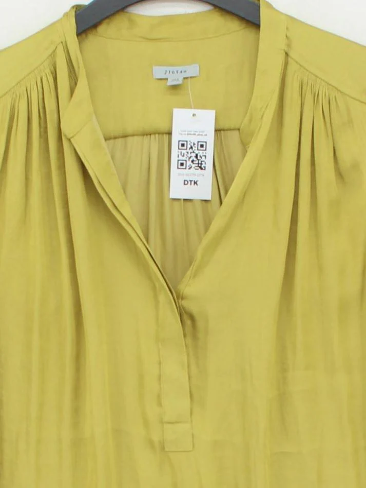 Jigsaw Women's Top UK 8 Green 100% Polyester Sleeveless V-Neck Basic - Image 3