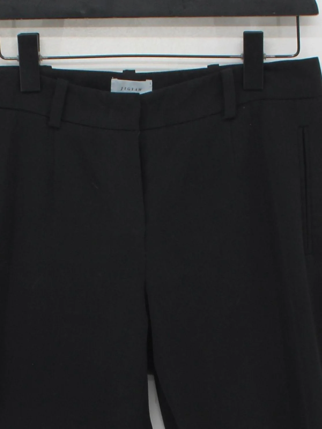 Jigsaw Women's Trousers UK 10 Black 100% Other Tapered Cropped - Image 3