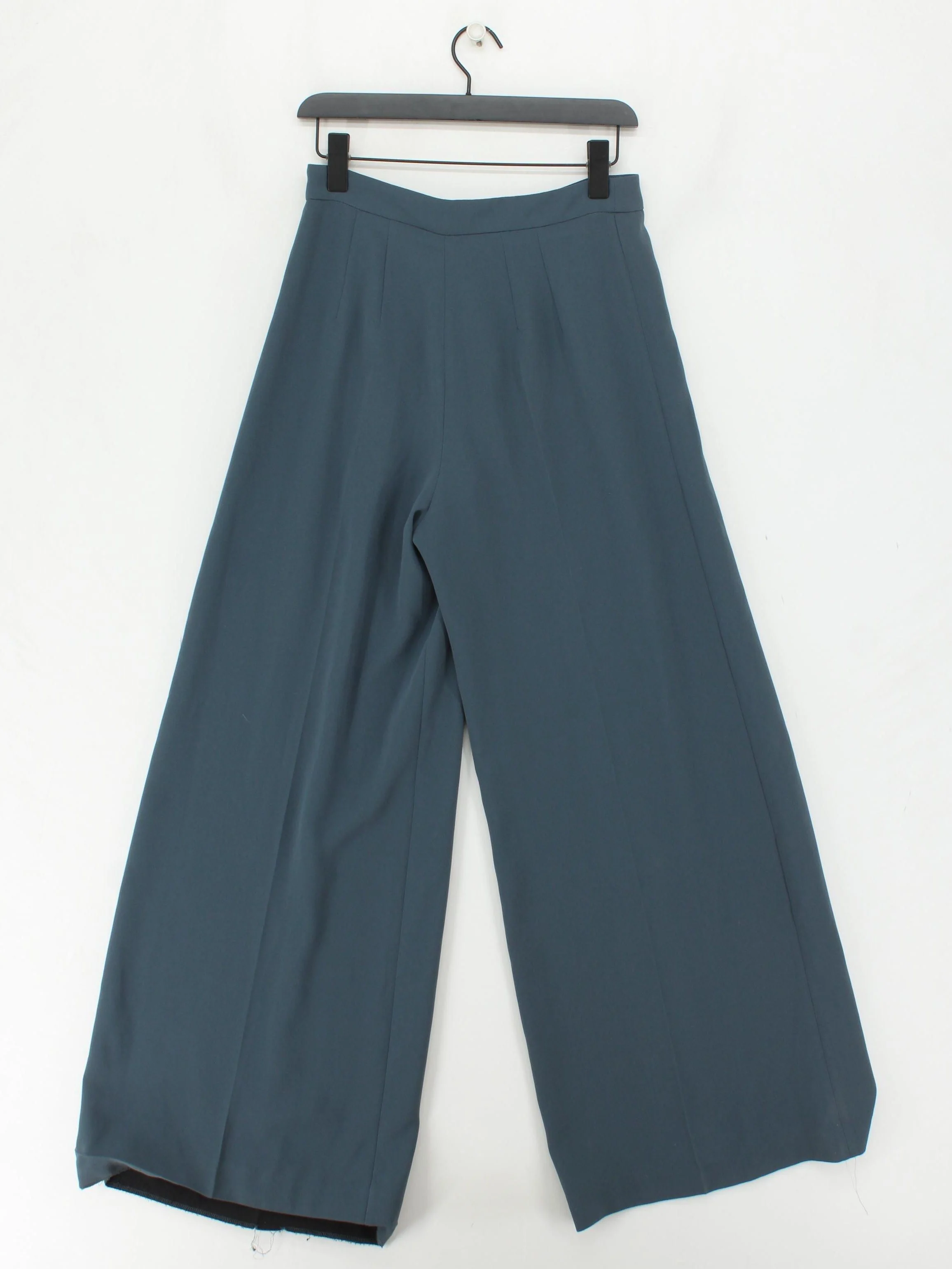 Jigsaw Women's Trousers UK 10 Blue 100% Polyester Wide-Leg Chino - Image 2