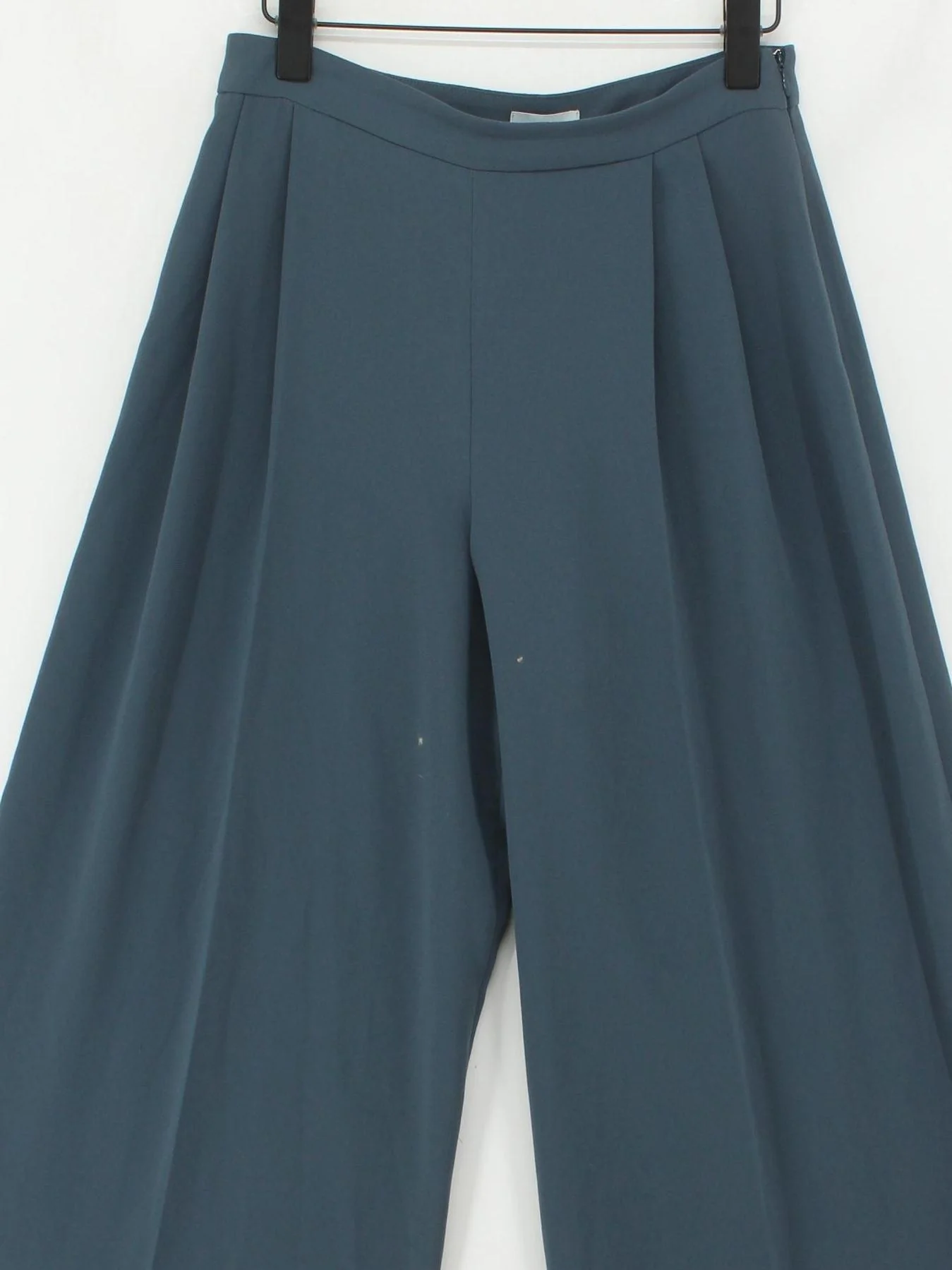 Jigsaw Women's Trousers UK 10 Blue 100% Polyester Wide-Leg Chino - Image 3