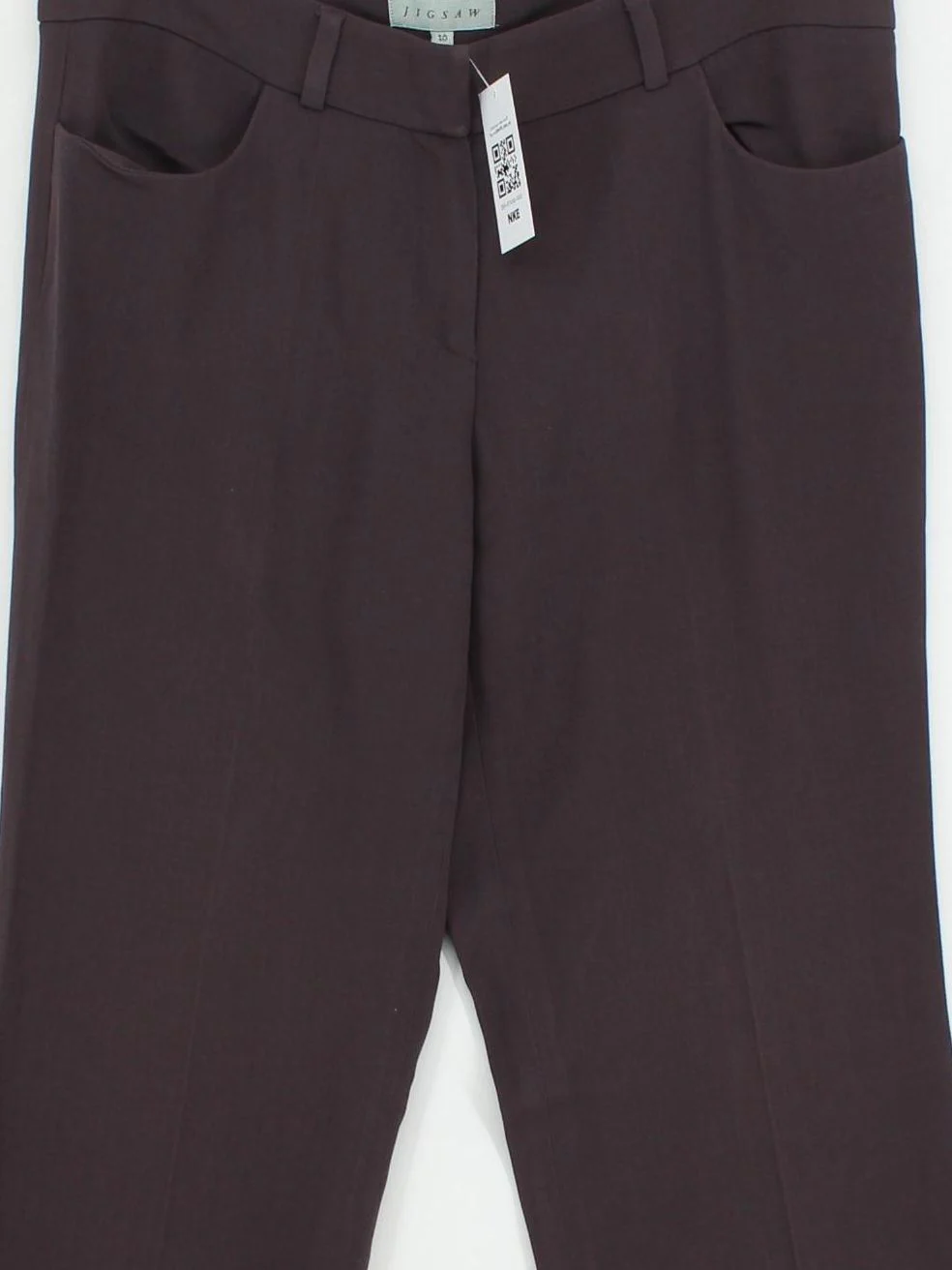 Jigsaw Women's Trousers UK 10 Brown 100% Other Straight Chino - Image 3