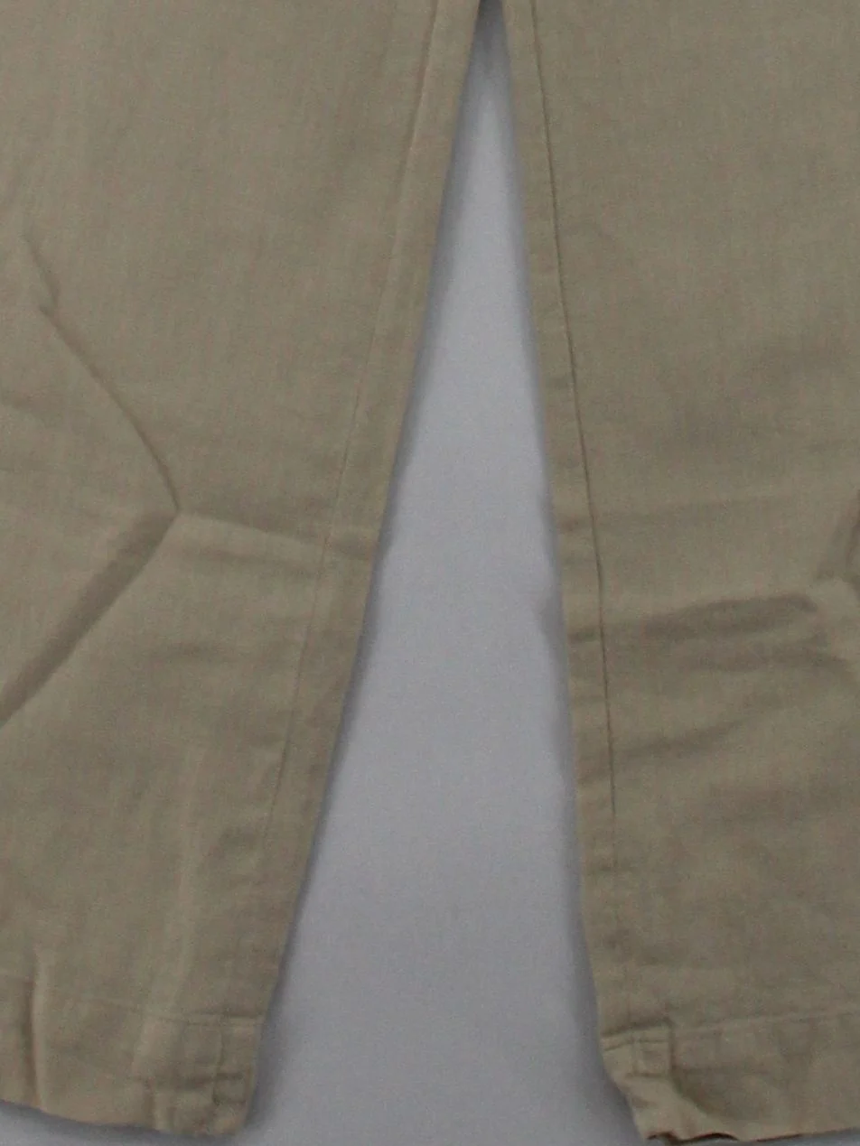 Jigsaw Women's Trousers UK 10 Cream Linen with Cotton Wide-Leg Chino - Image 4