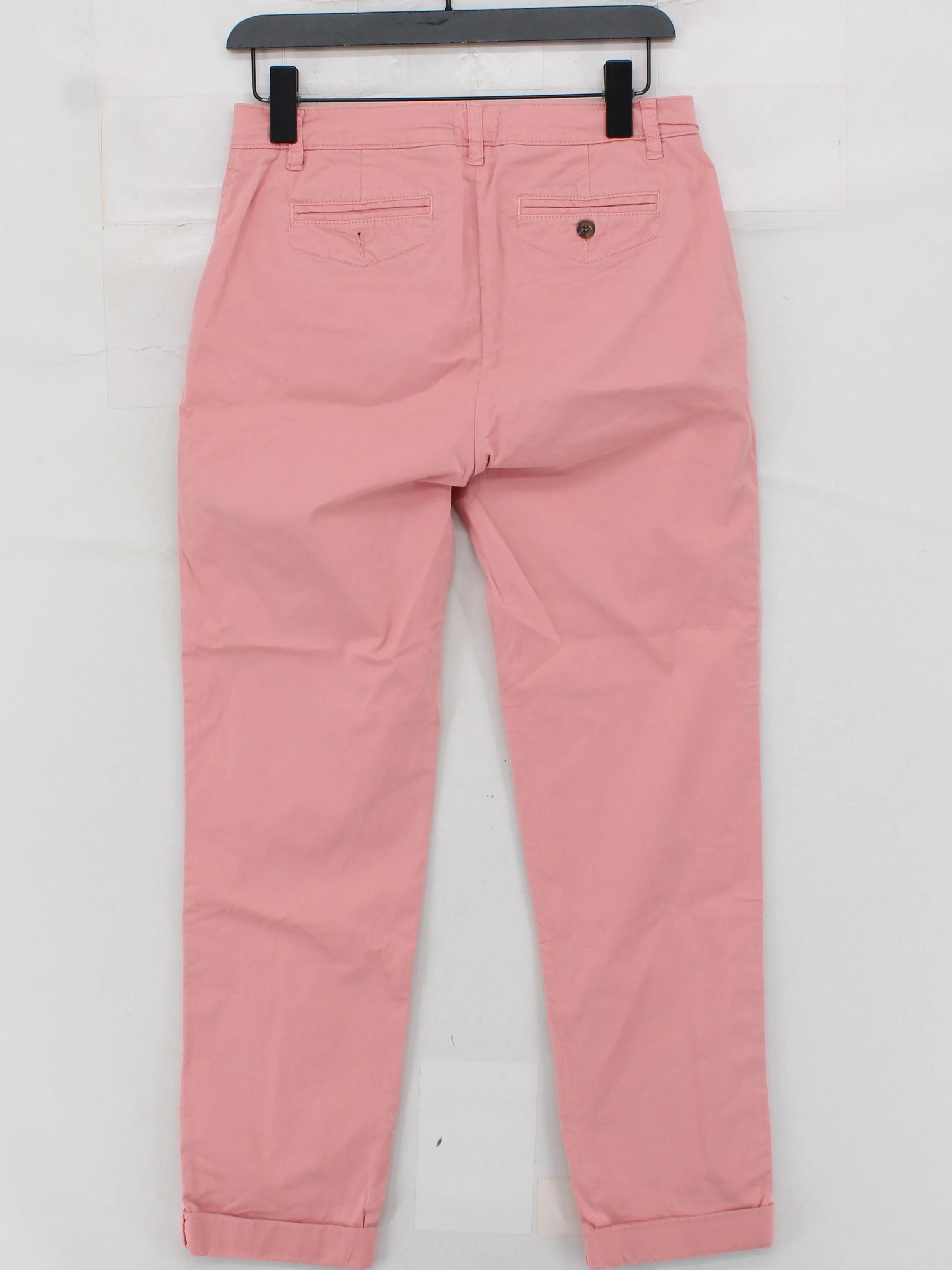 Jigsaw Women's Trousers UK 10 Pink Cotton with Elastane Tapered Chino - Image 2