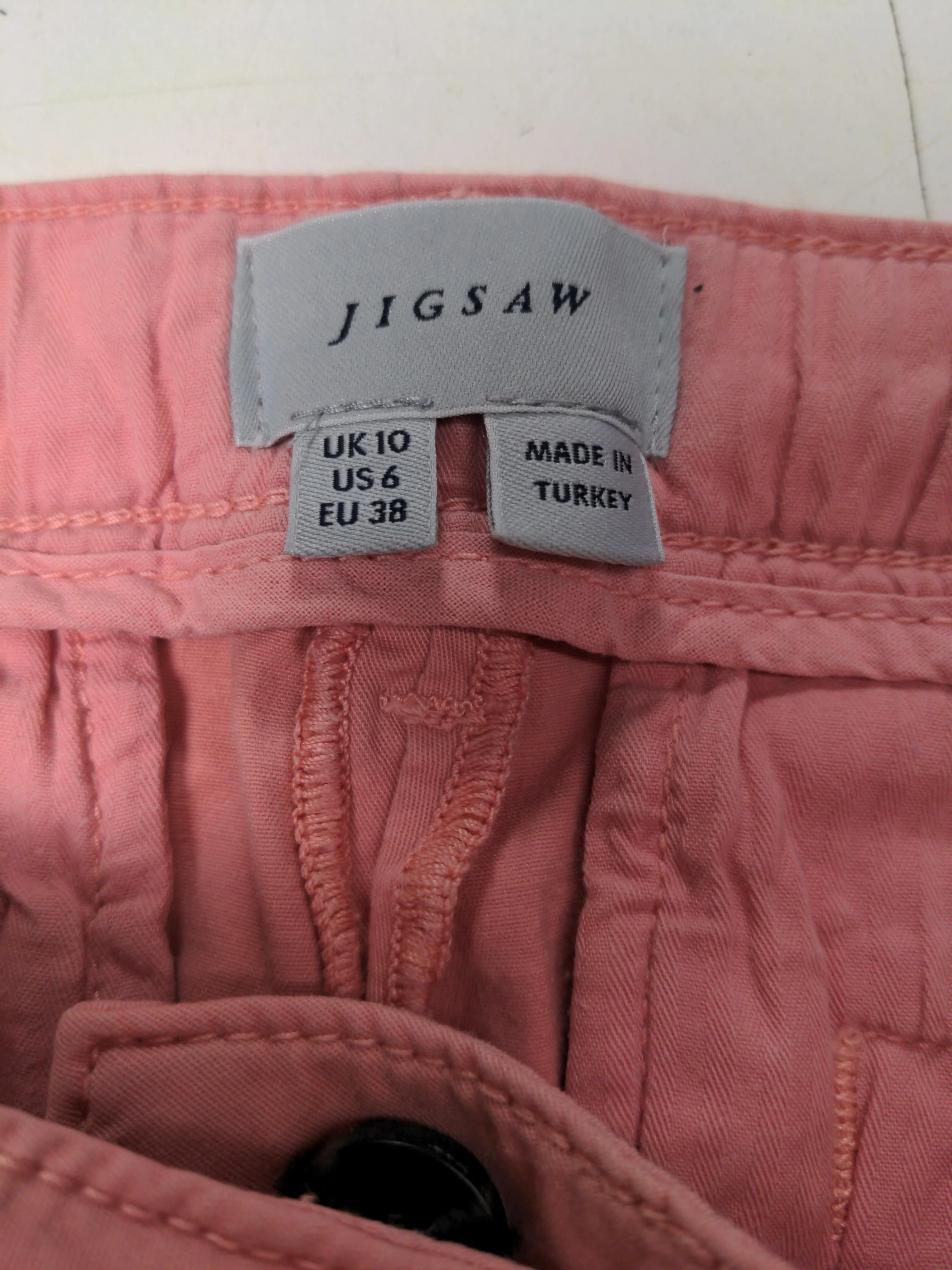 Jigsaw Women's Trousers UK 10 Pink Cotton with Elastane Tapered Chino - Image 5