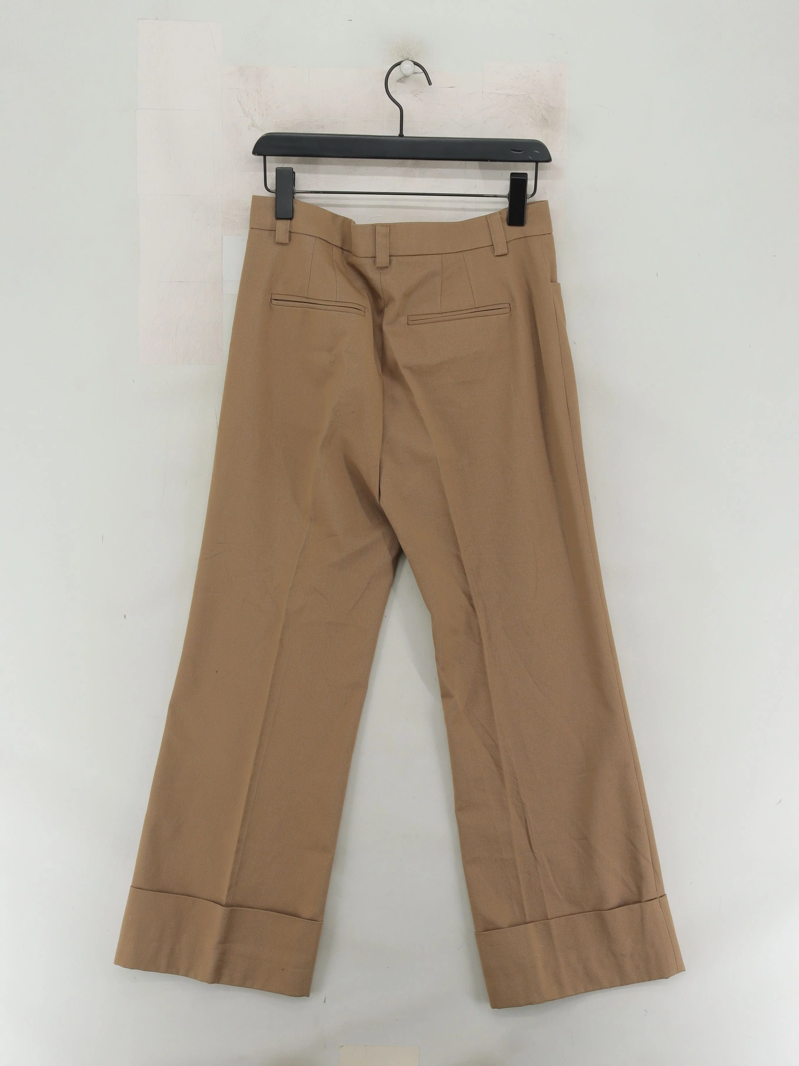Jigsaw Women's Trousers UK 10 Tan 100% Cotton Wide-Leg Chino - Image 2