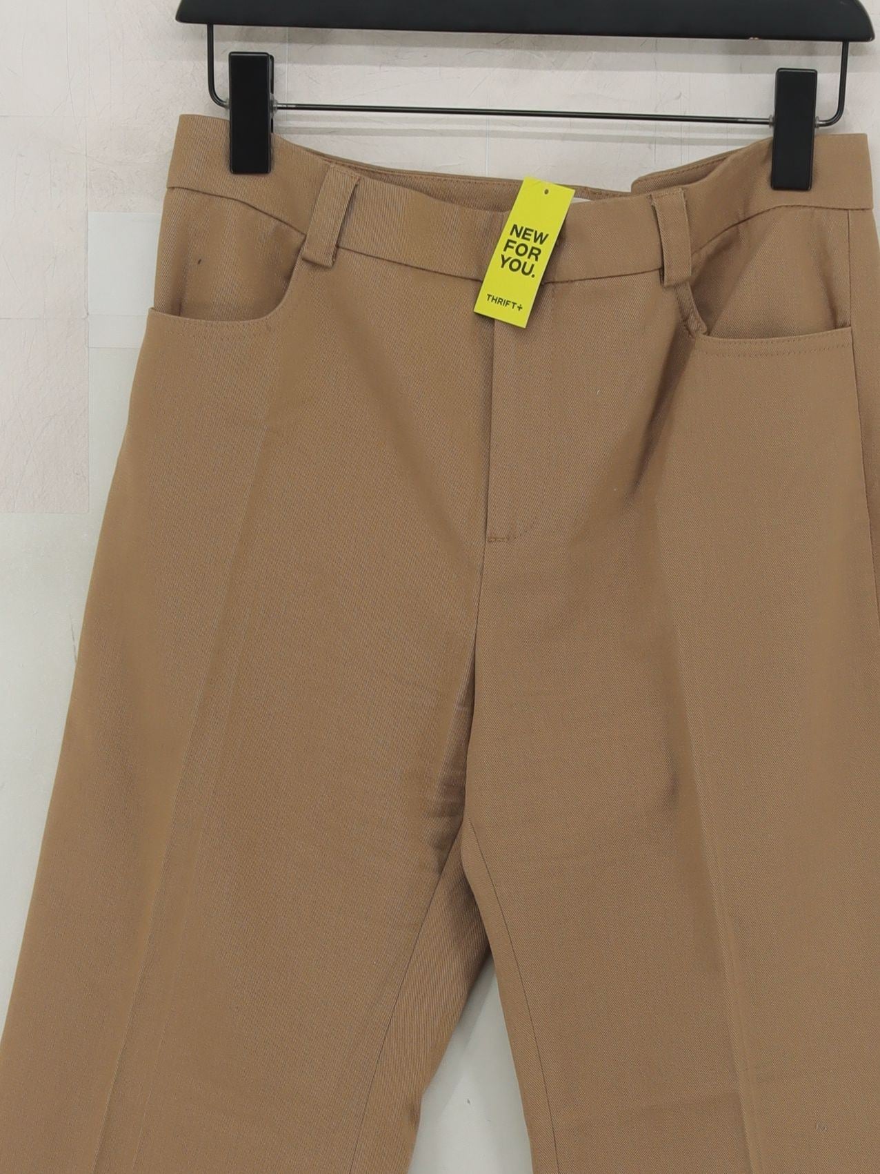 Jigsaw Women's Trousers UK 10 Tan 100% Cotton Wide-Leg Chino - Image 3