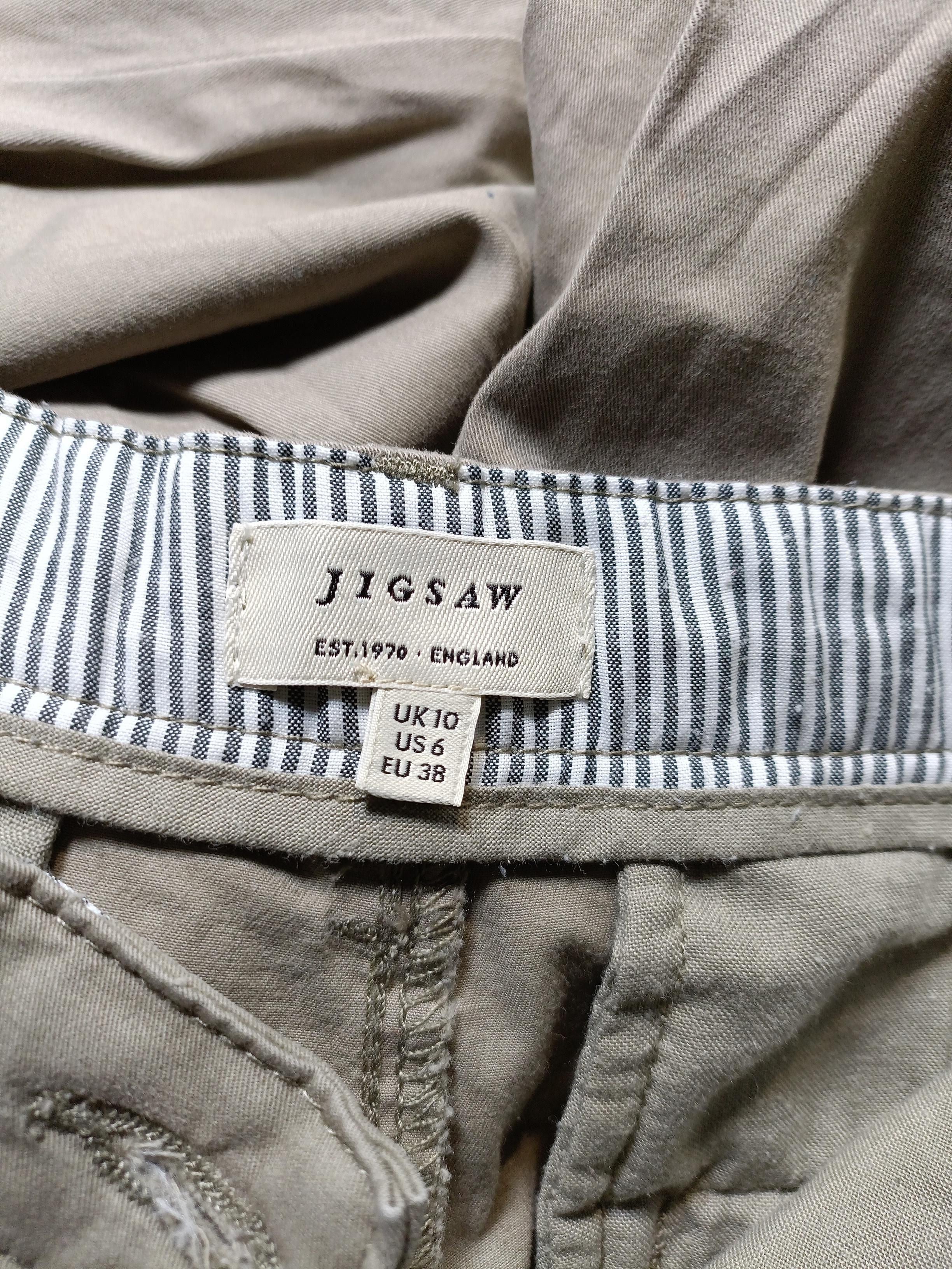 Jigsaw Women's Trousers UK 10 Tan Cotton with Elastane, Polyester Straight Chino - Image 5
