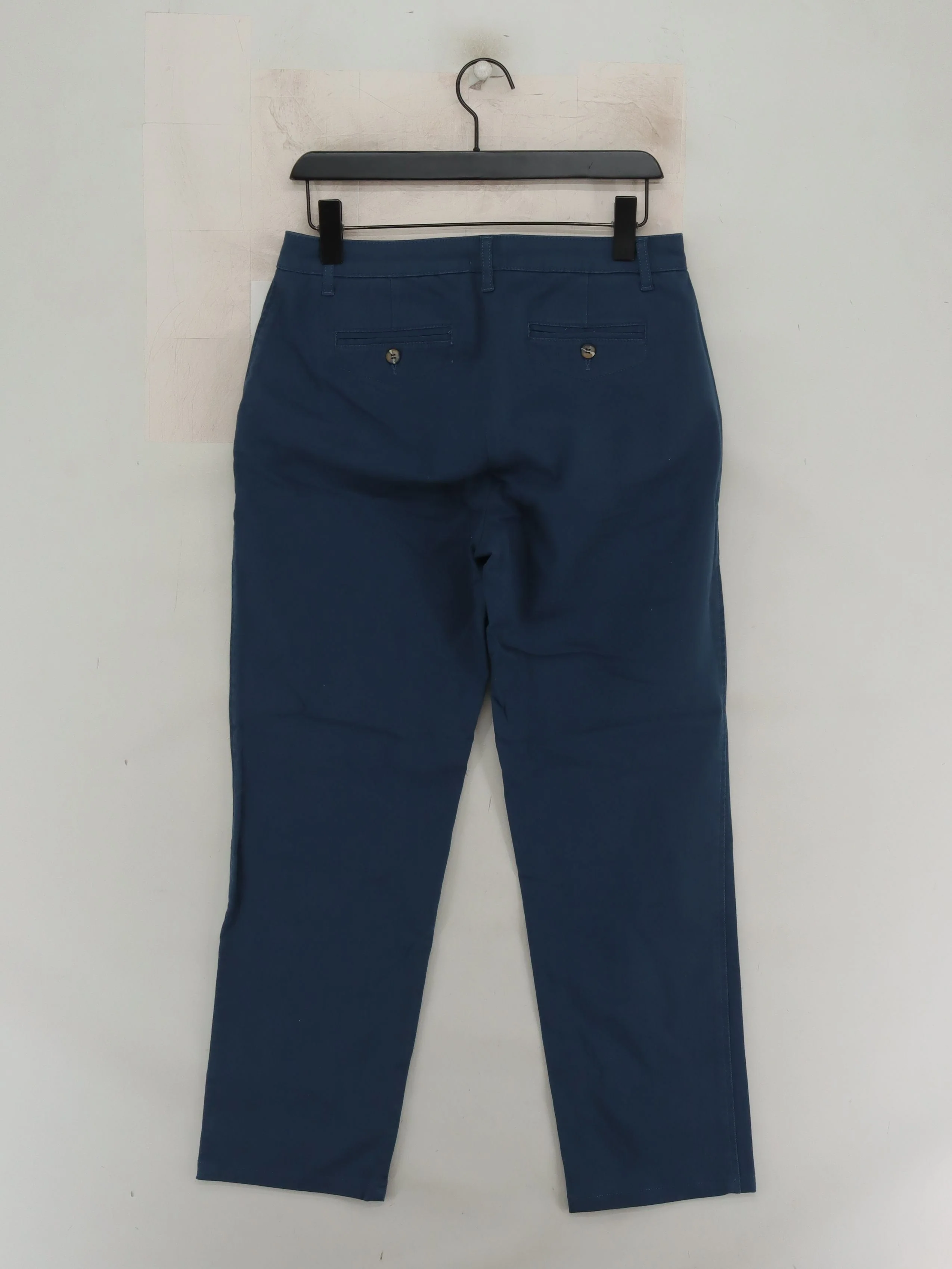 Jigsaw Women's Trousers UK 12 Blue Cotton with Elastane Straight Chino - Image 2