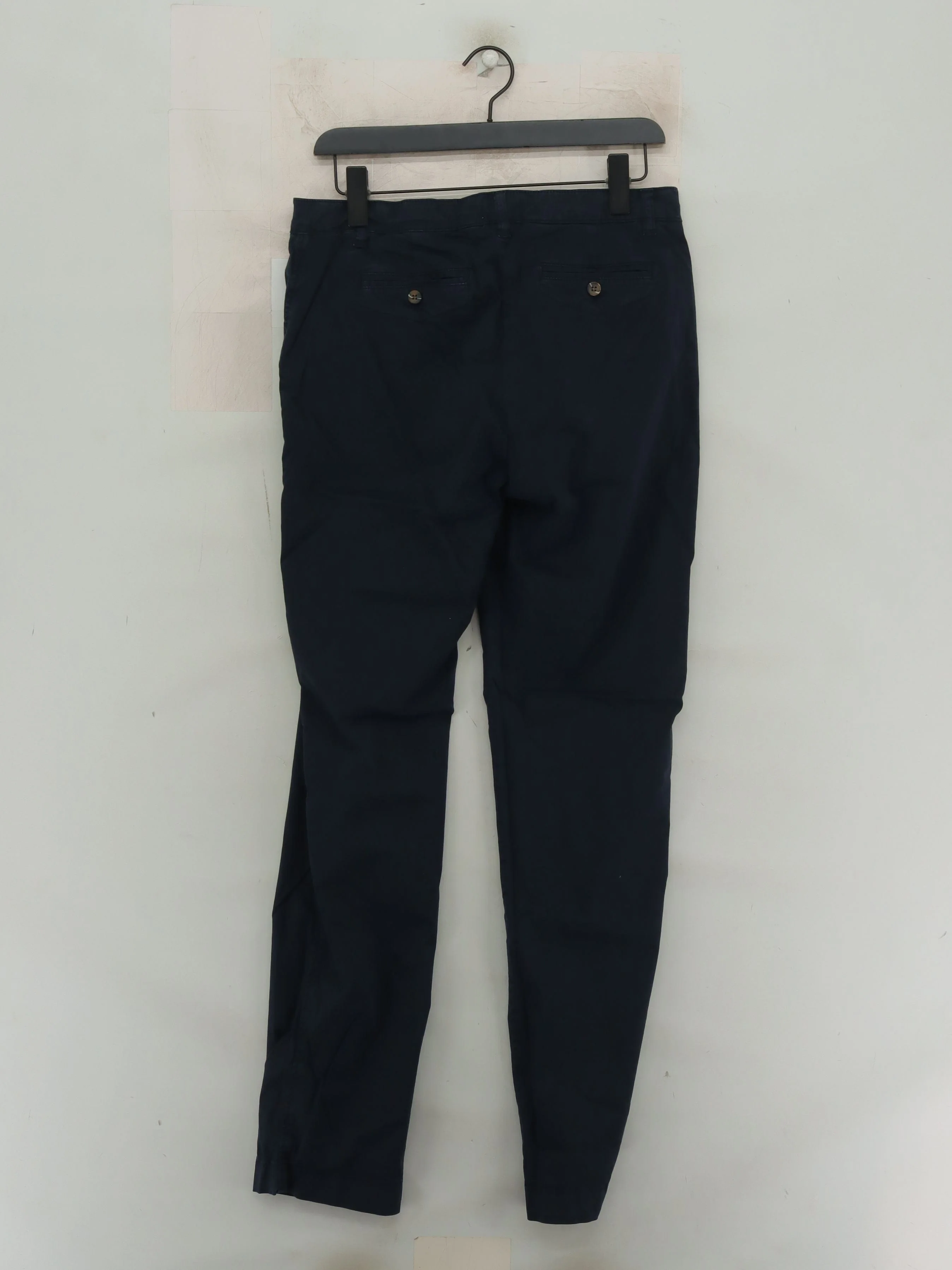 Jigsaw Women's Trousers UK 12 Blue Cotton with Elastane Straight Chino - Image 2