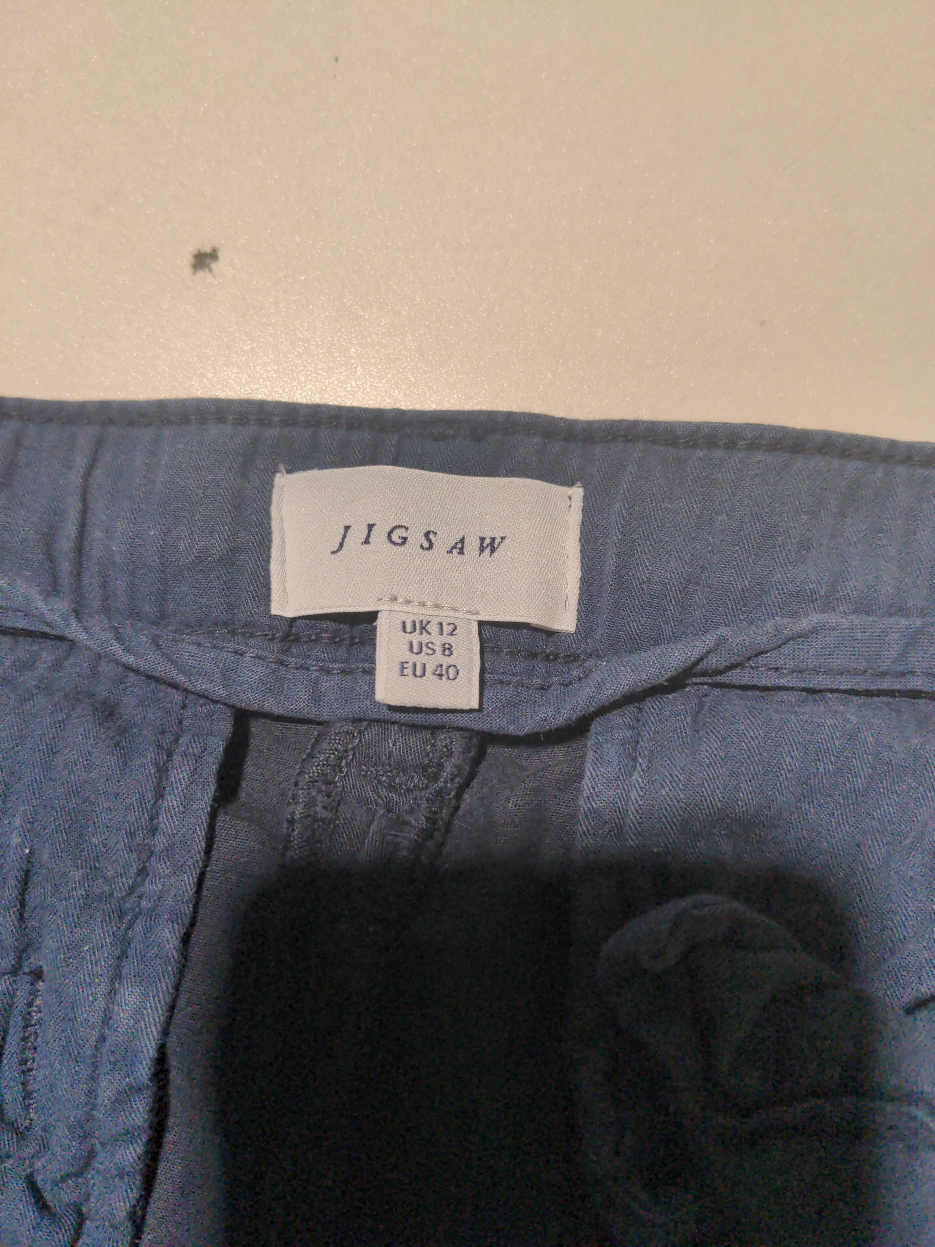 Jigsaw Women's Trousers UK 12 Blue Cotton with Elastane Straight Chino - Image 5