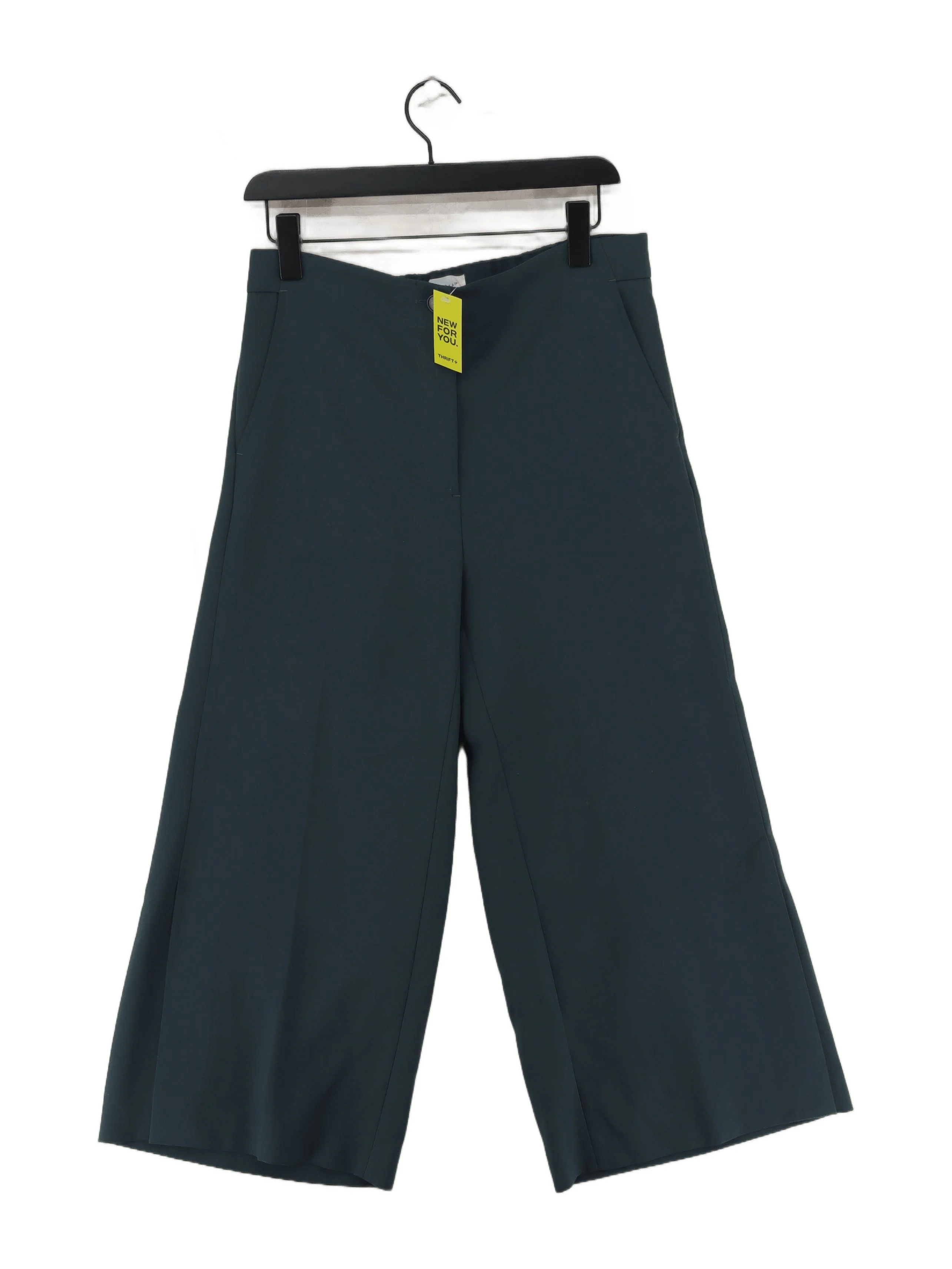 Jigsaw Women's Trousers UK 12 Green Polyester with Viscose, Elastane Cropped