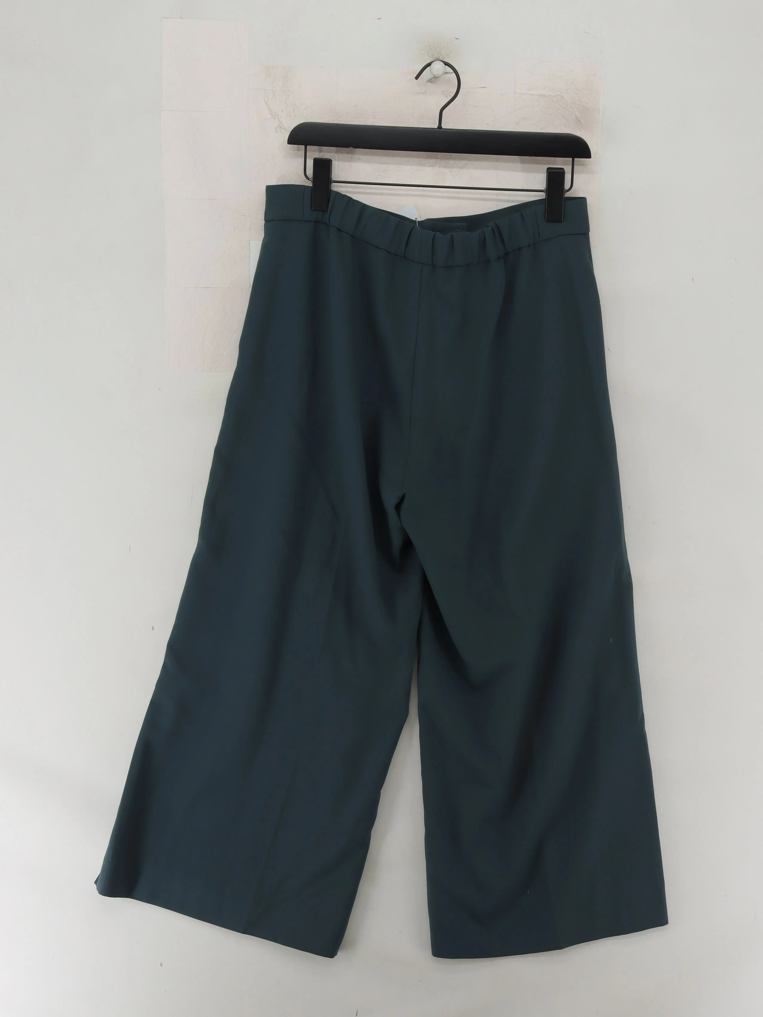 Jigsaw Women's Trousers UK 12 Green Polyester with Viscose, Elastane Cropped - Image 2