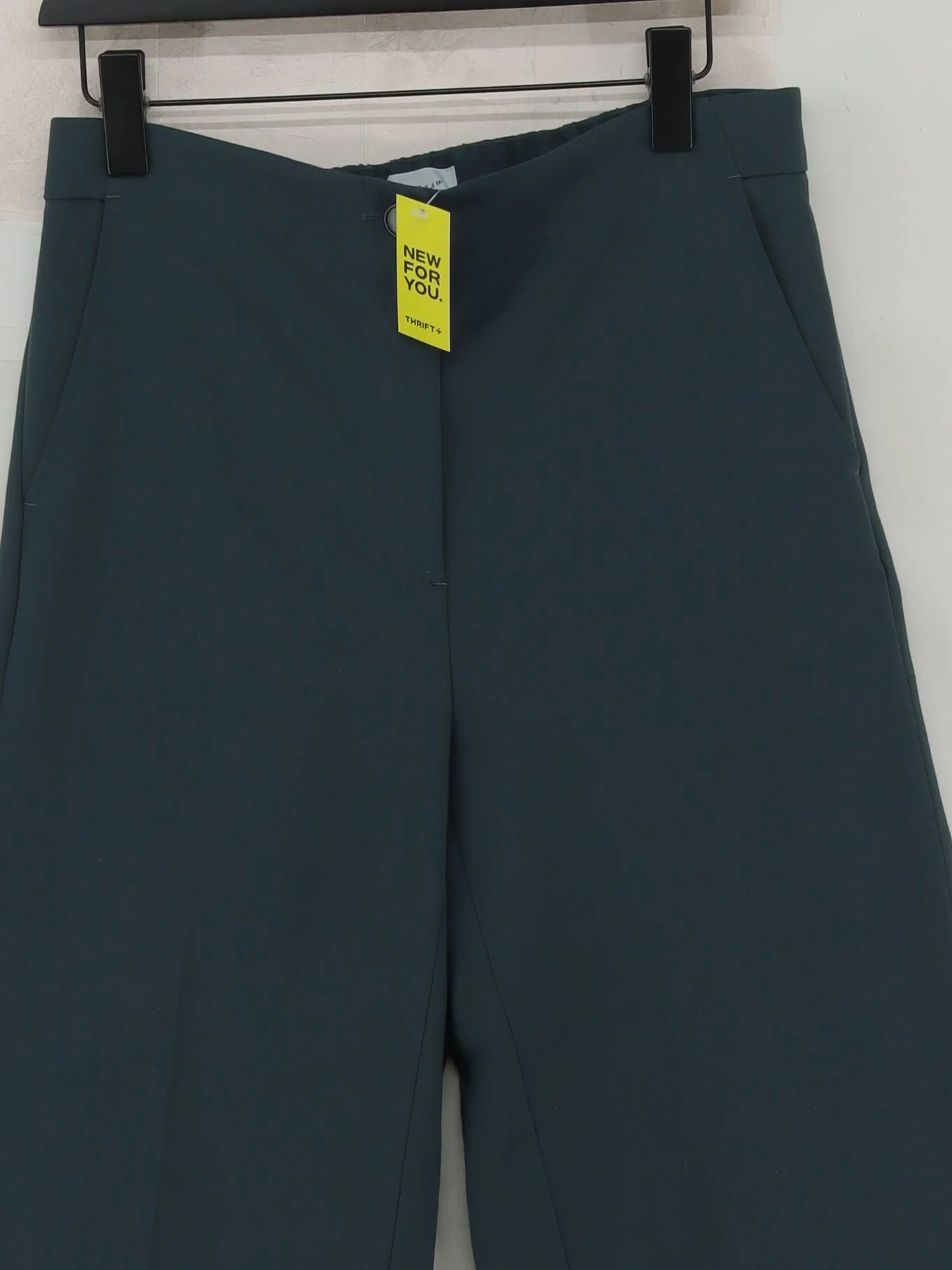 Jigsaw Women's Trousers UK 12 Green Polyester with Viscose, Elastane Cropped - Image 3