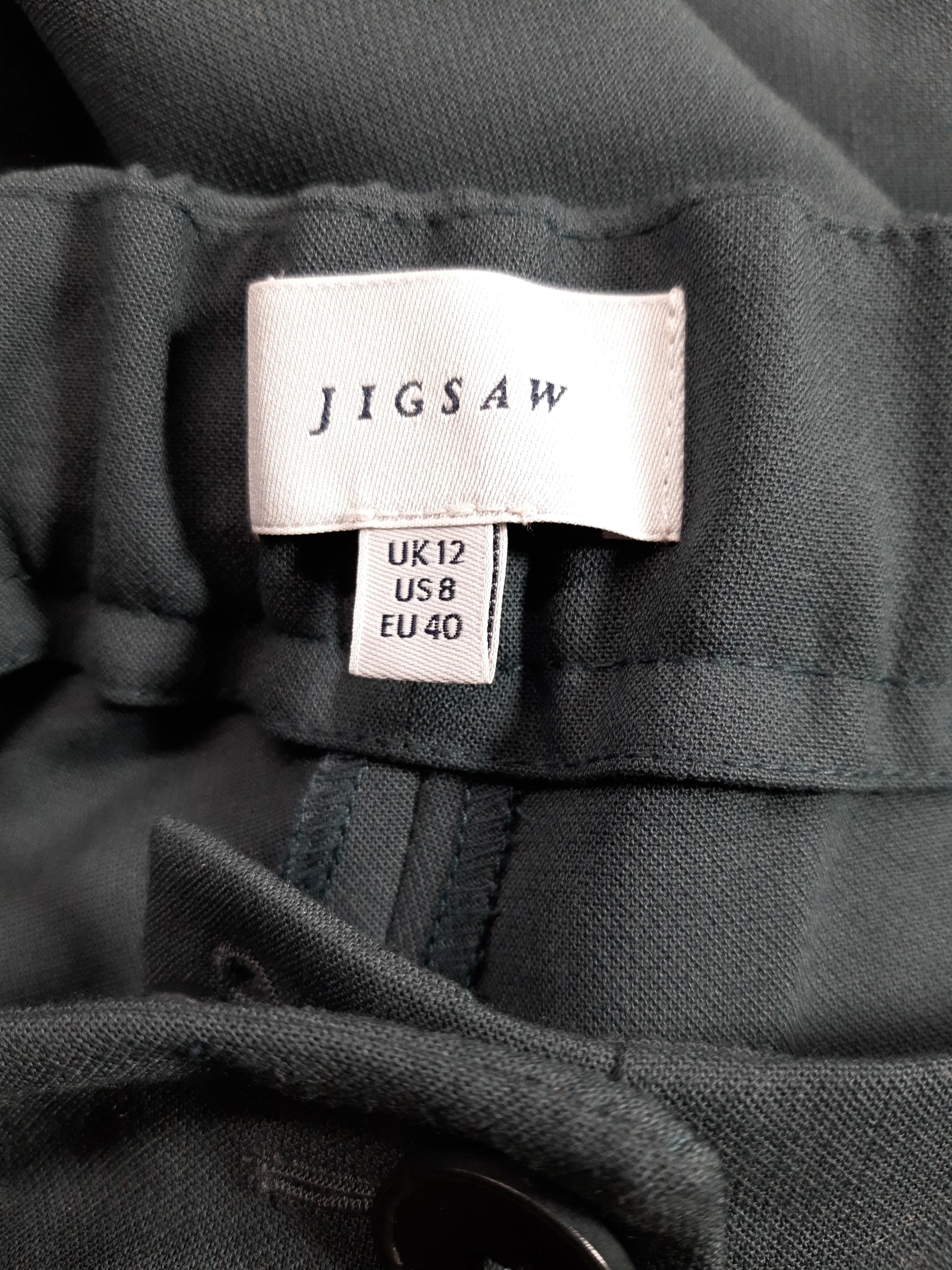 Jigsaw Women's Trousers UK 12 Green Polyester with Viscose, Elastane Cropped - Image 6