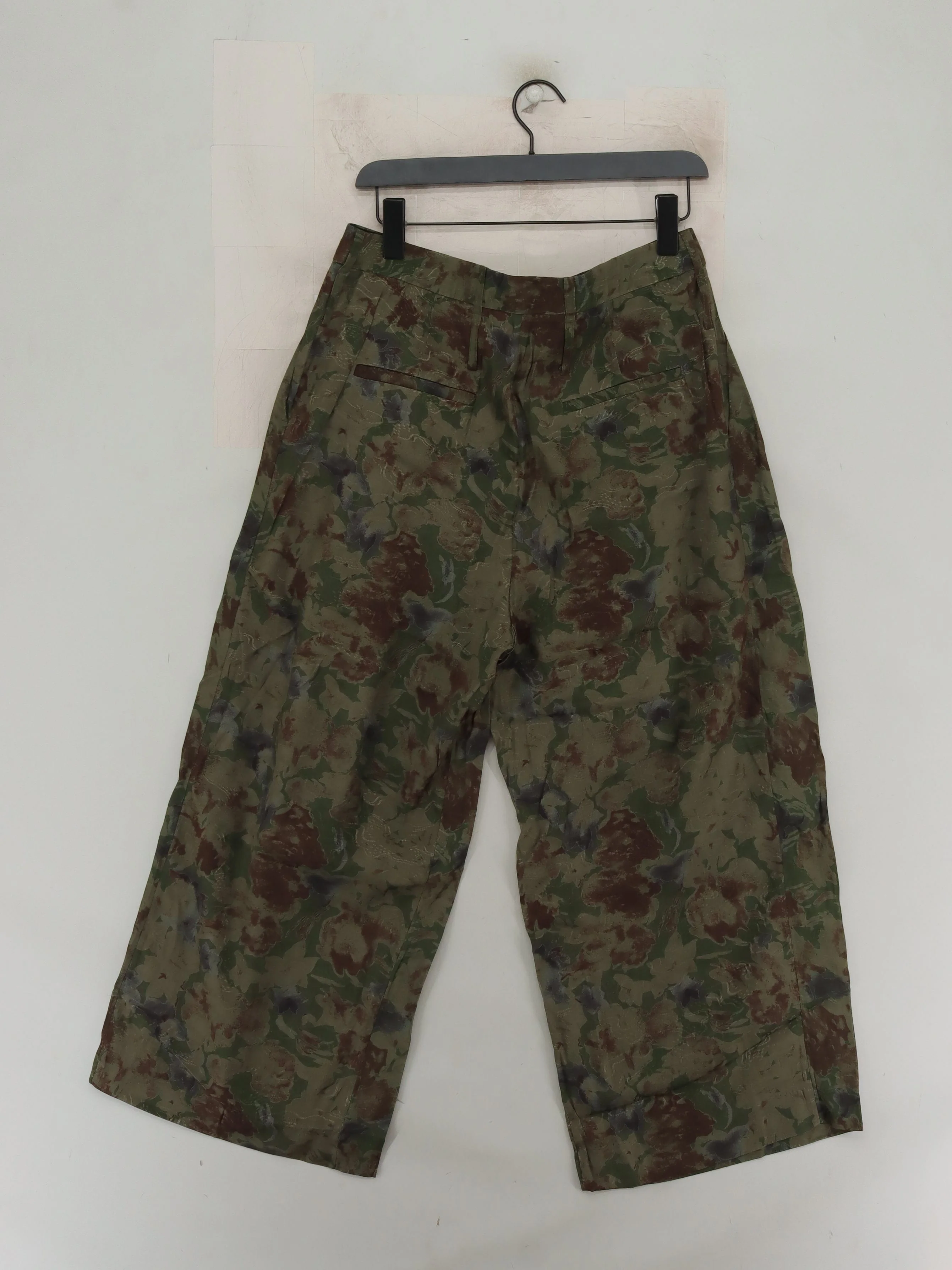 Jigsaw Women's Trousers UK 12 Green Viscose with Polyester, Cotton Cropped - Image 2